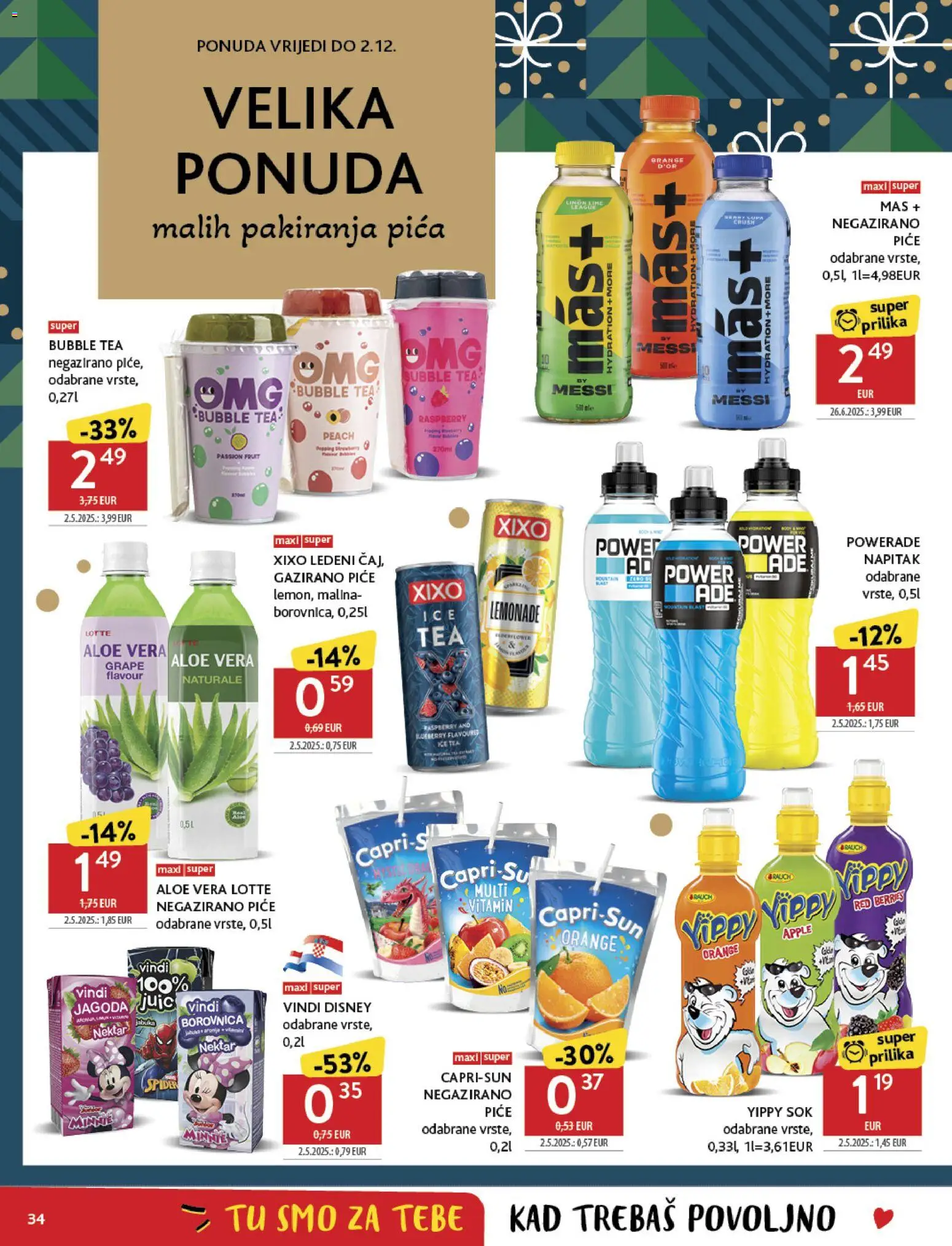 Konzum katalog | vrijedi od 26.11.2025 | Stranica: 34 | Proizvodi: Pica, Sok, Borovnica
