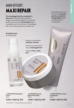 Offer preview "Oriflame - Catalogue 01/2026" | Page: 77 | Products: Butter, Hair mask, Mango, Mask