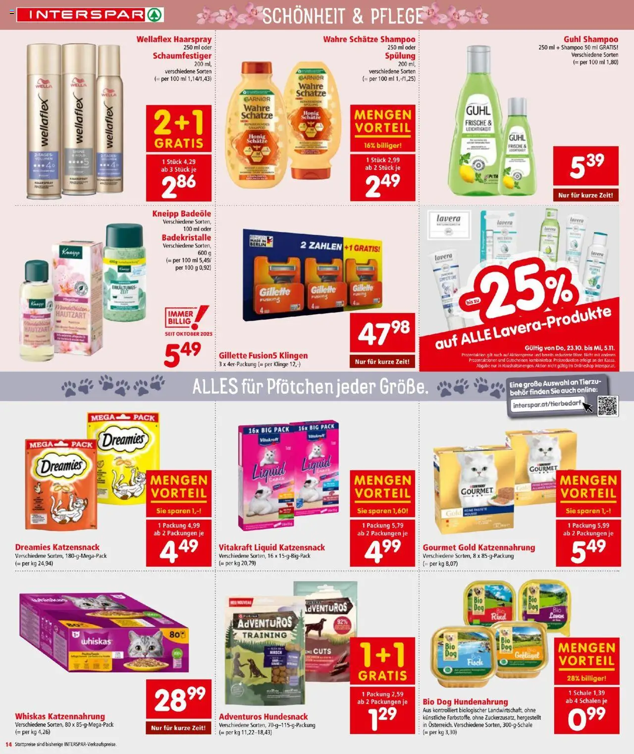 Interspar Flugblatt gültig ab 23.10.2025 | Seite: 14 | Produkte: Shampoo, Spülung, Haarspray, Fisch