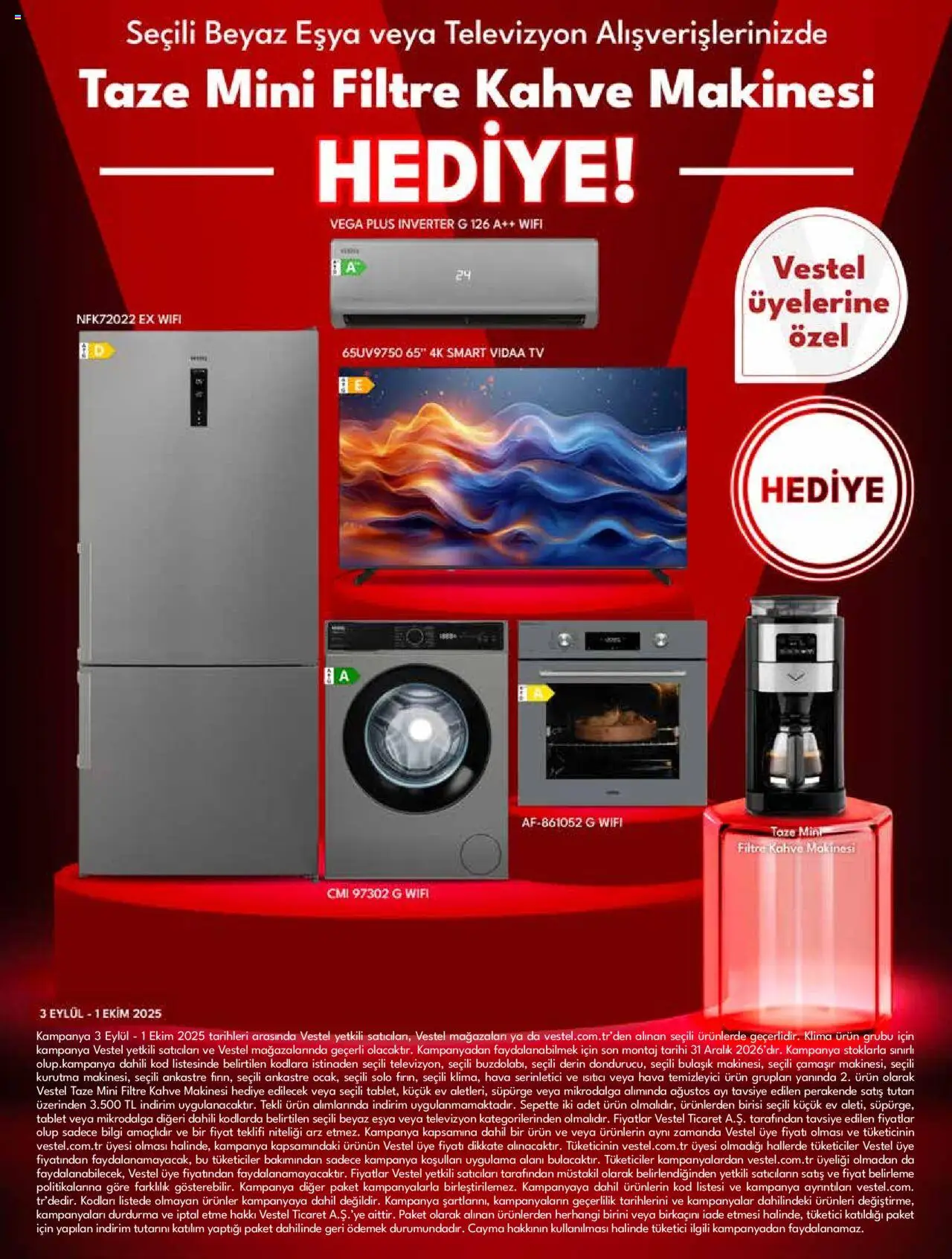 Vestel Tüketici Elektroniği - 03.09.2025 tarihinden itibaren geçerlidir | Sayfa: 14 | Ürünler: TV, Tablet, Klima, Hava temizleyici