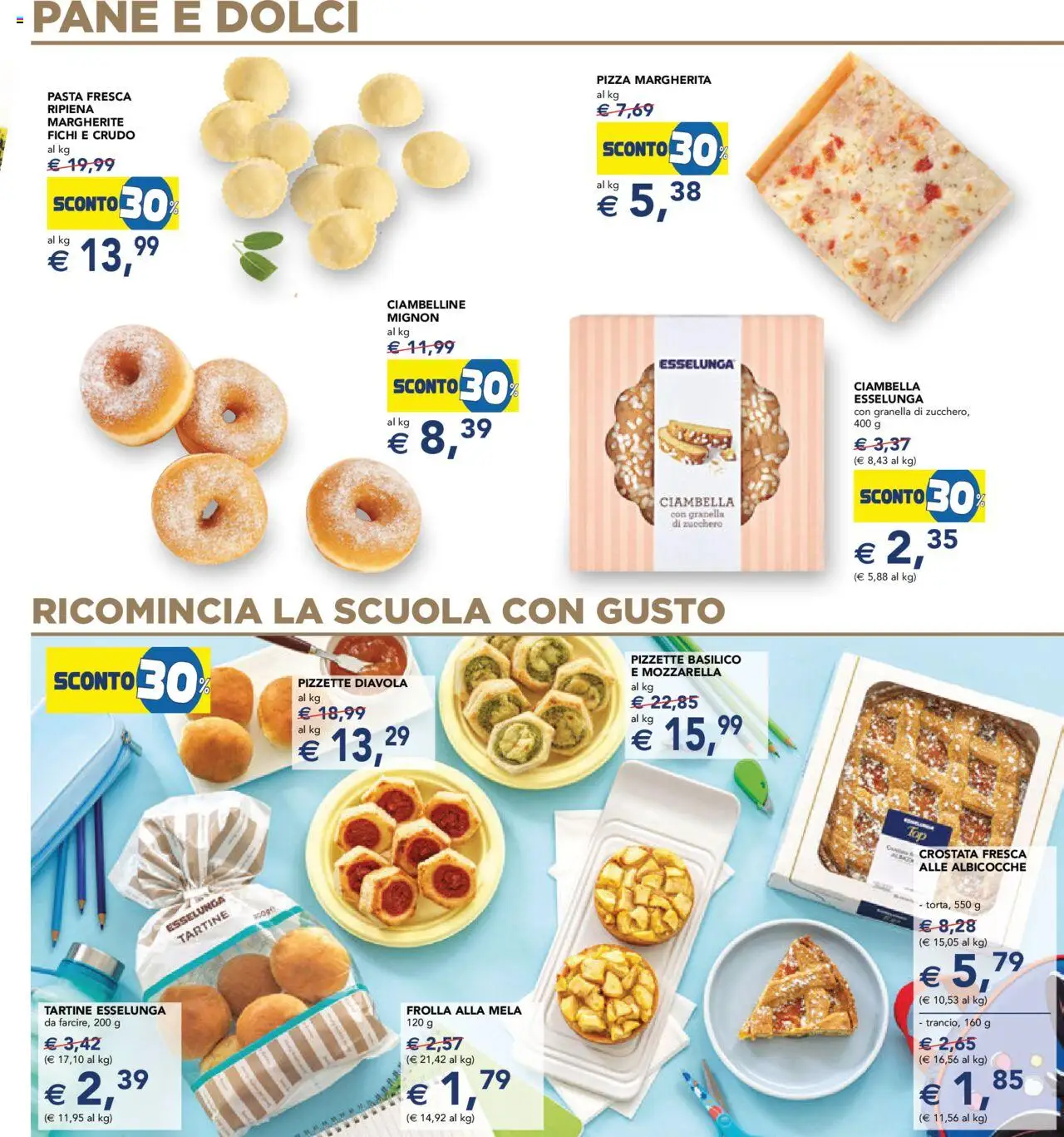 Volantino Esselunga S del 11.09.2025 | Pagina: 15 | Prodotti: Pane, Pizza, Pasta, Albicocche