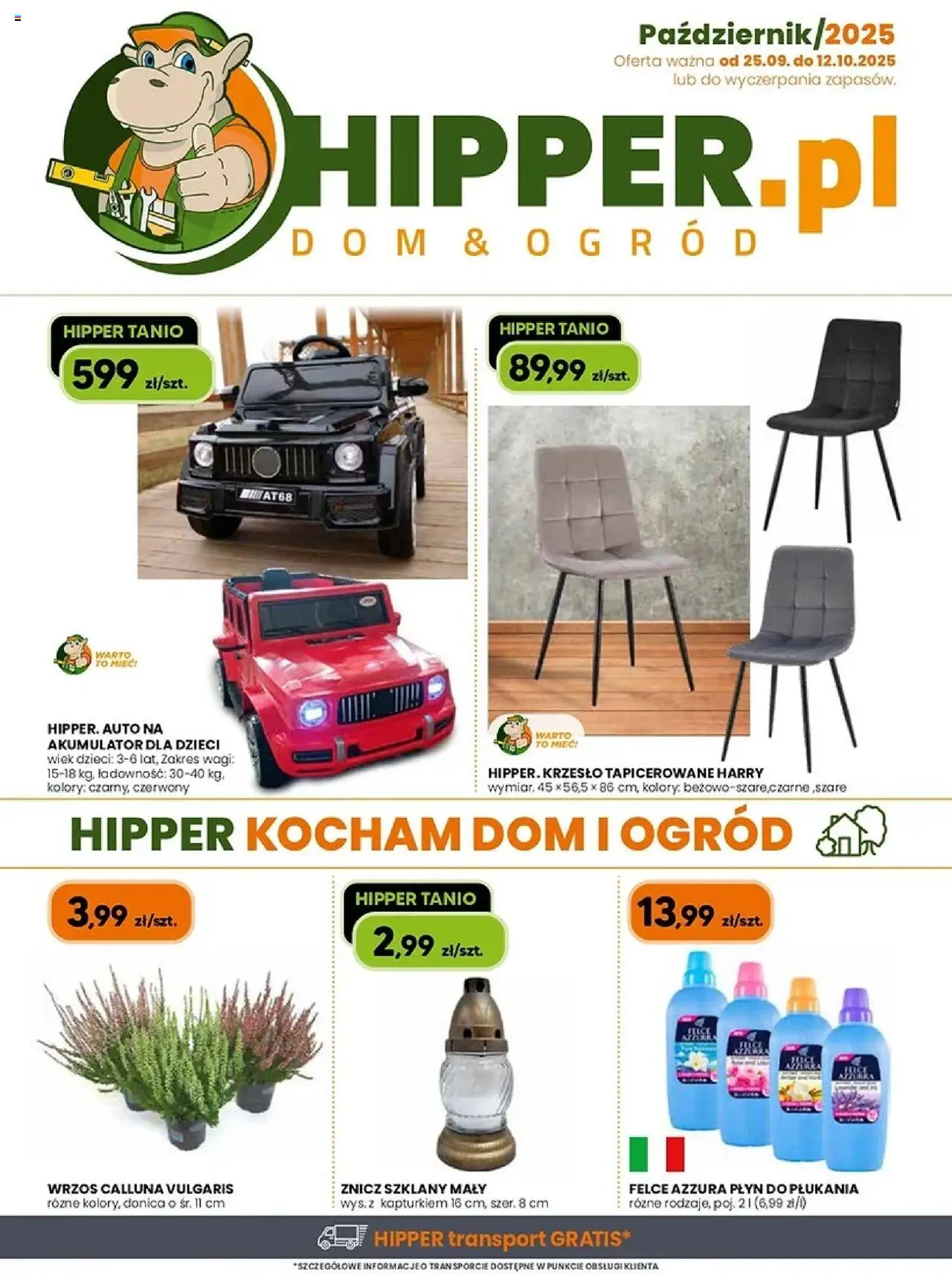 Hipper Gazetka od 25.09.2025 | Strona: 1 | Produkty: Wrzos, Krzesło