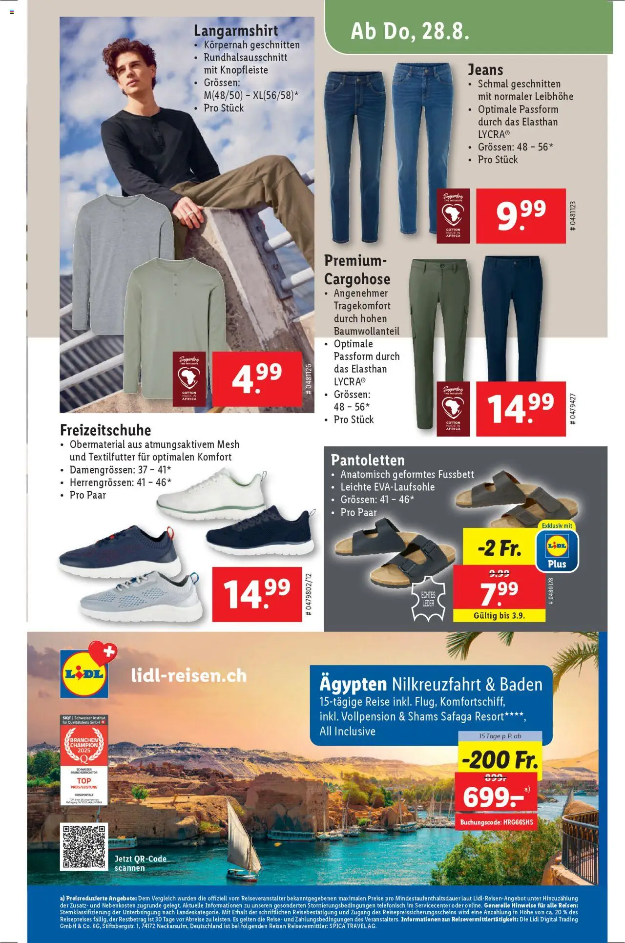 Lidl Aktionen ab 28.08.2025 | Seite: 17 | Produkte: Cargohose, Jeans, Langarmshirt