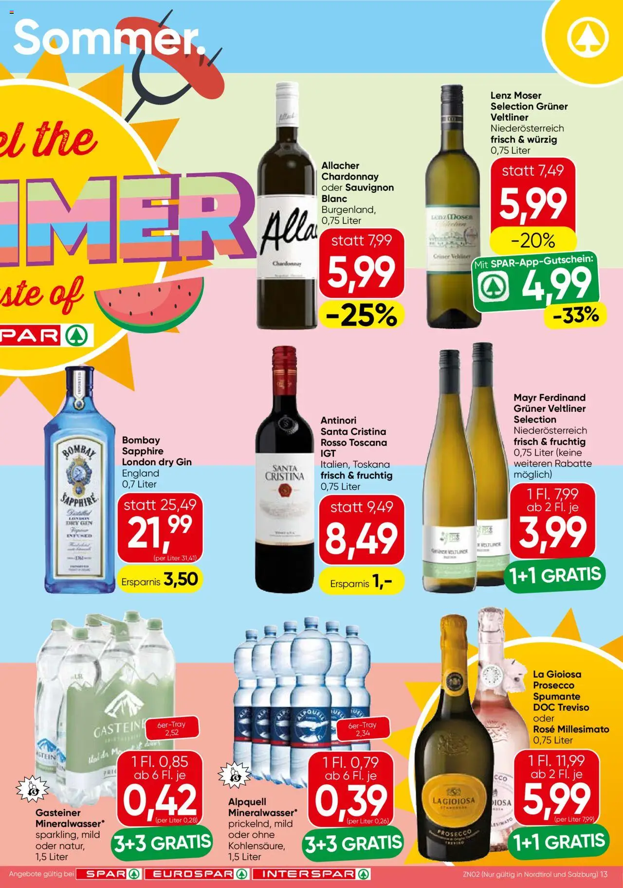 Spar Flugblatt - Tirol gültig ab 14.08.2025 | Seite: 13 | Produkte: Gin