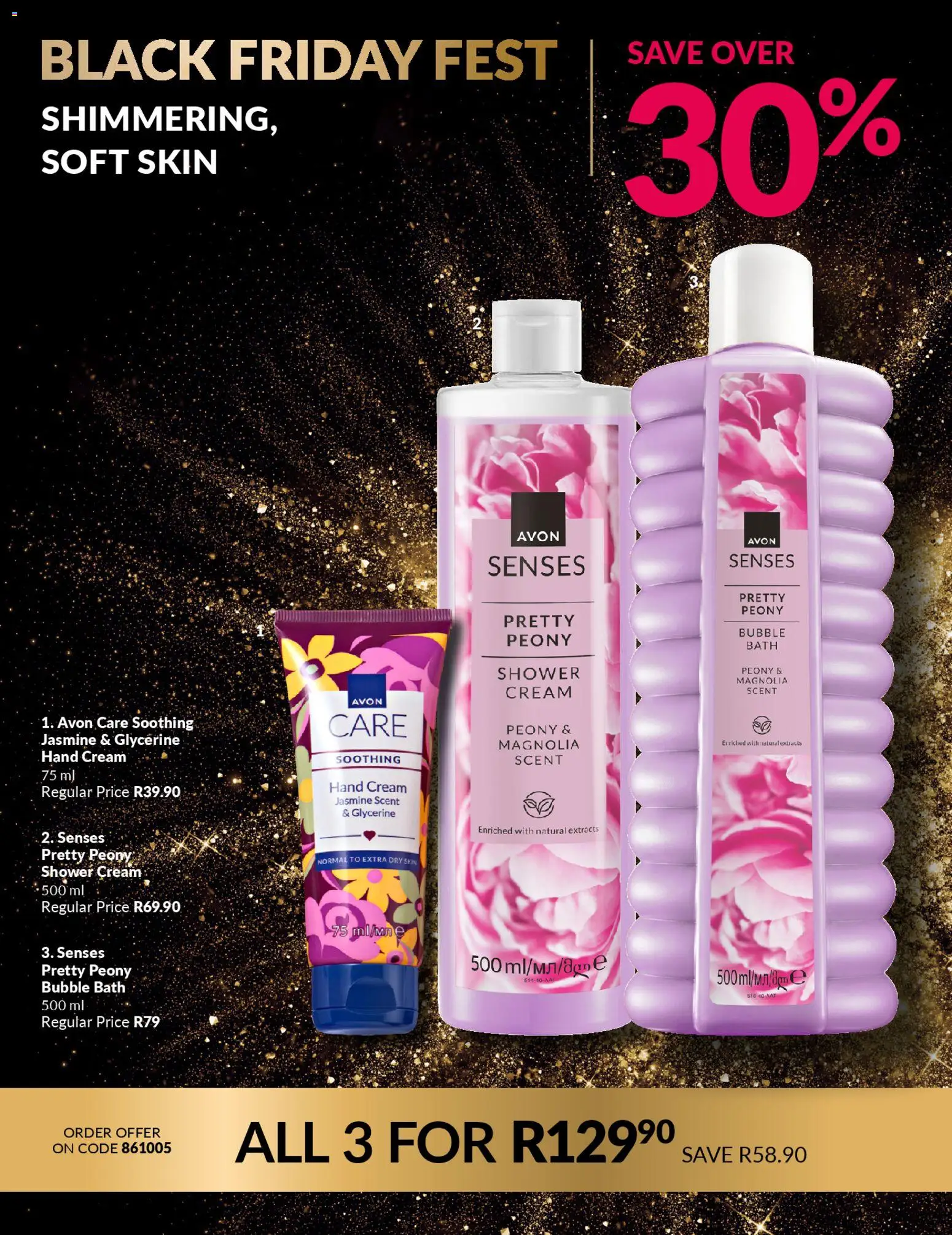 New Avon catalogue – valid from 25.11.2025 | Page: 18 | Products: Bath, Shower, Cream, Hand cream