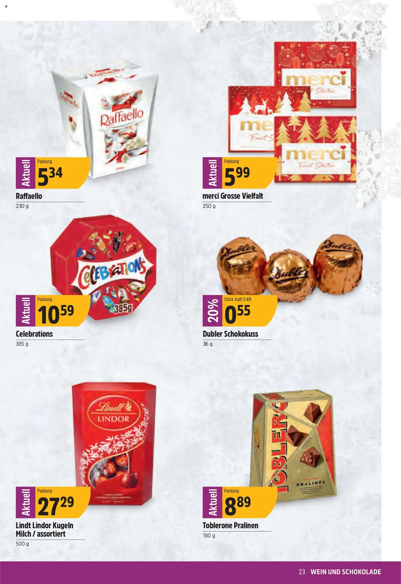 TopCC Aktionen – gültig ab 08.12.2025 | Seite: 23 | Produkte: Celebrations, Milch, Schokolade, Wein