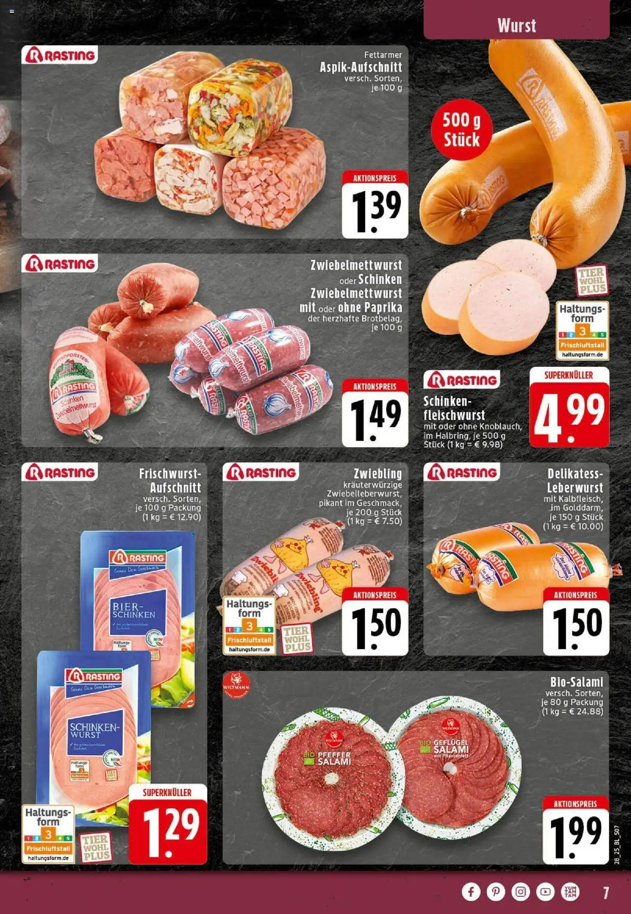 Edeka prospekt Westerkappeln	 - gültig ab dem 06.07.2025 | Seite: 7 | Produkte: Paprika, Wurst, Salami, Schinken