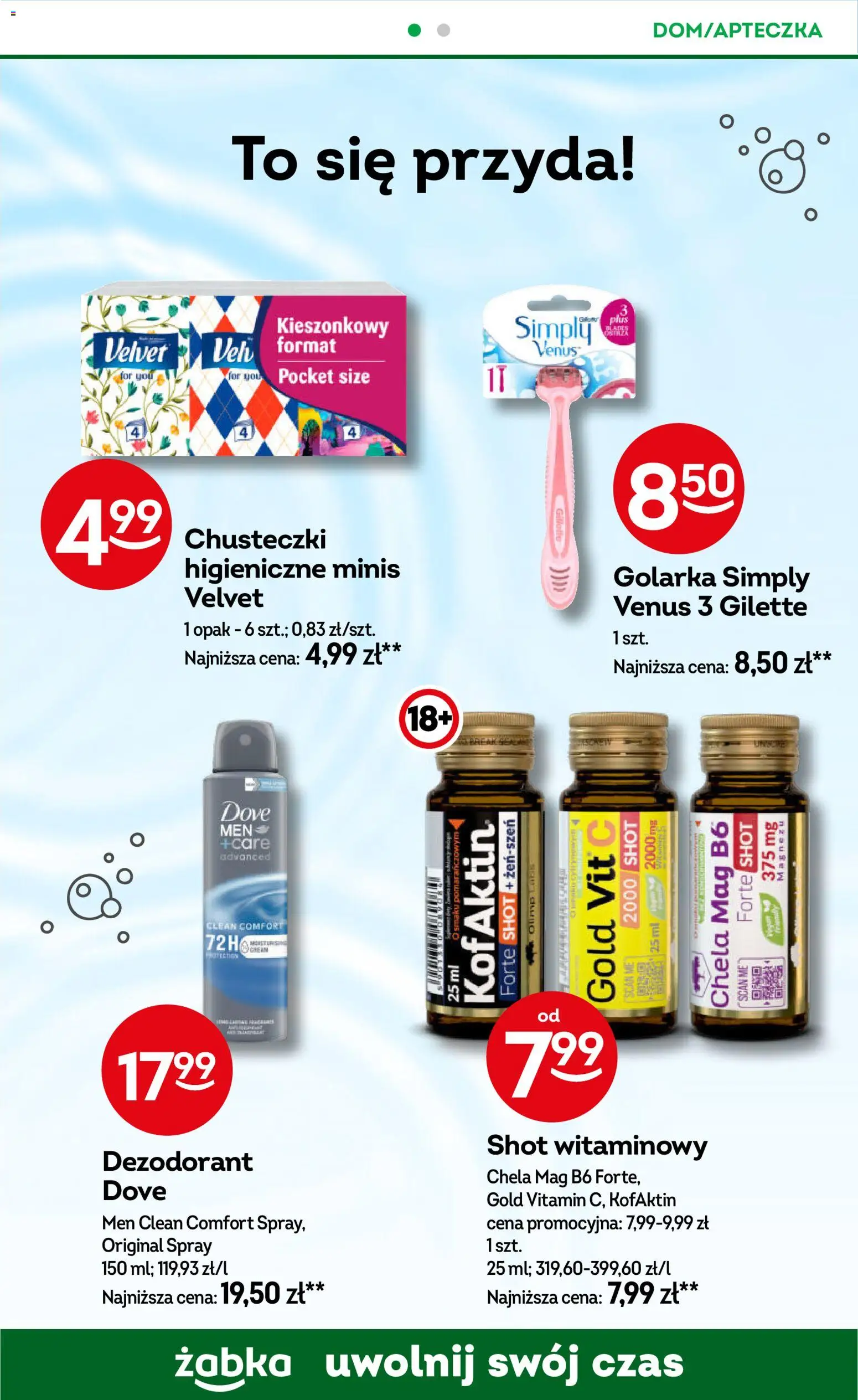 Żabka gazetka od 08.04.2026 | Strona: 76 | Produkty: Chusteczki higieniczne, Golarka, Dezodorant