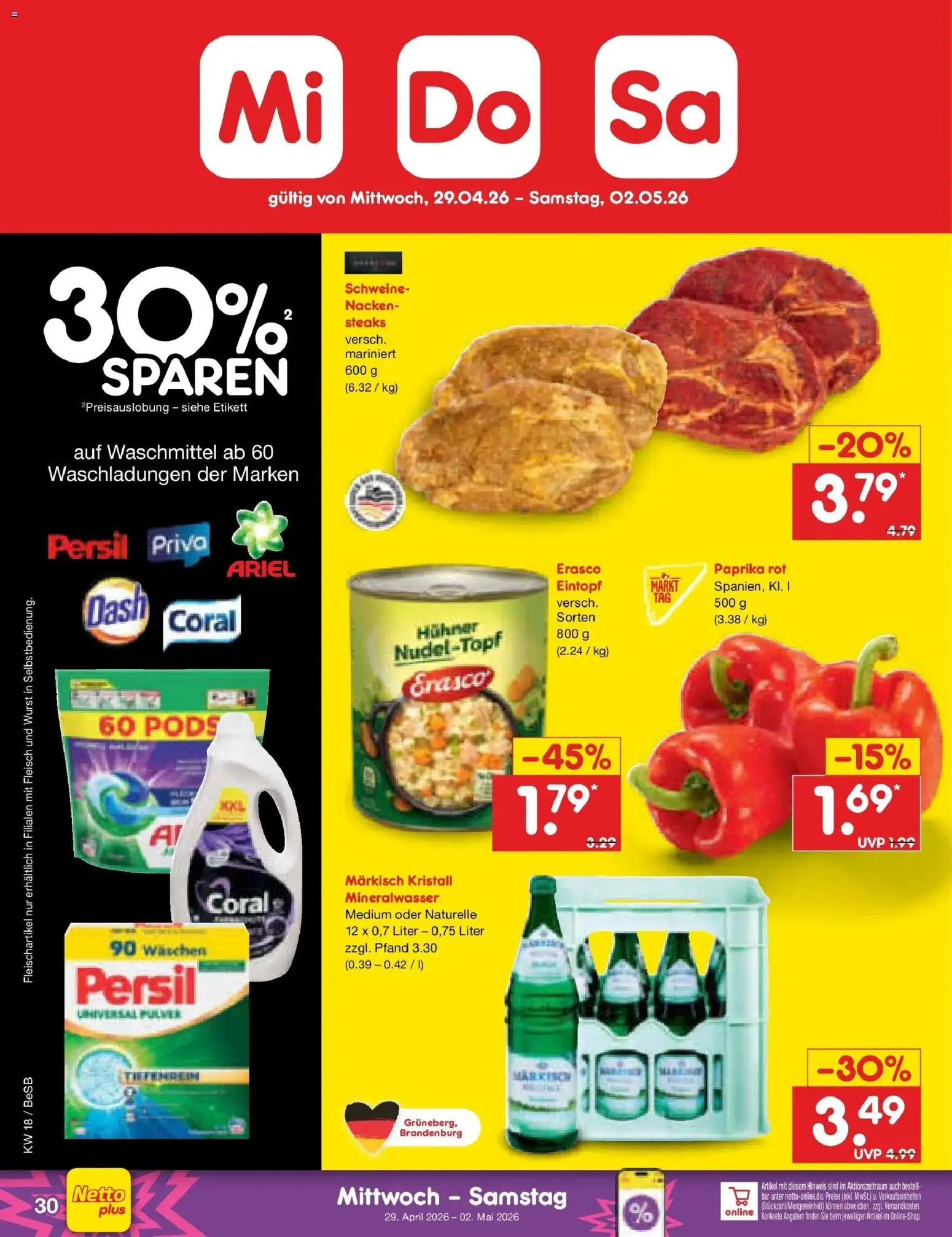 Netto Marken-Discount Prospekt Kremmen	 – gültig ab 27.04.2026 | Seite: 44 | Produkte: Ariel, Waschmittel, Wurst, Persil