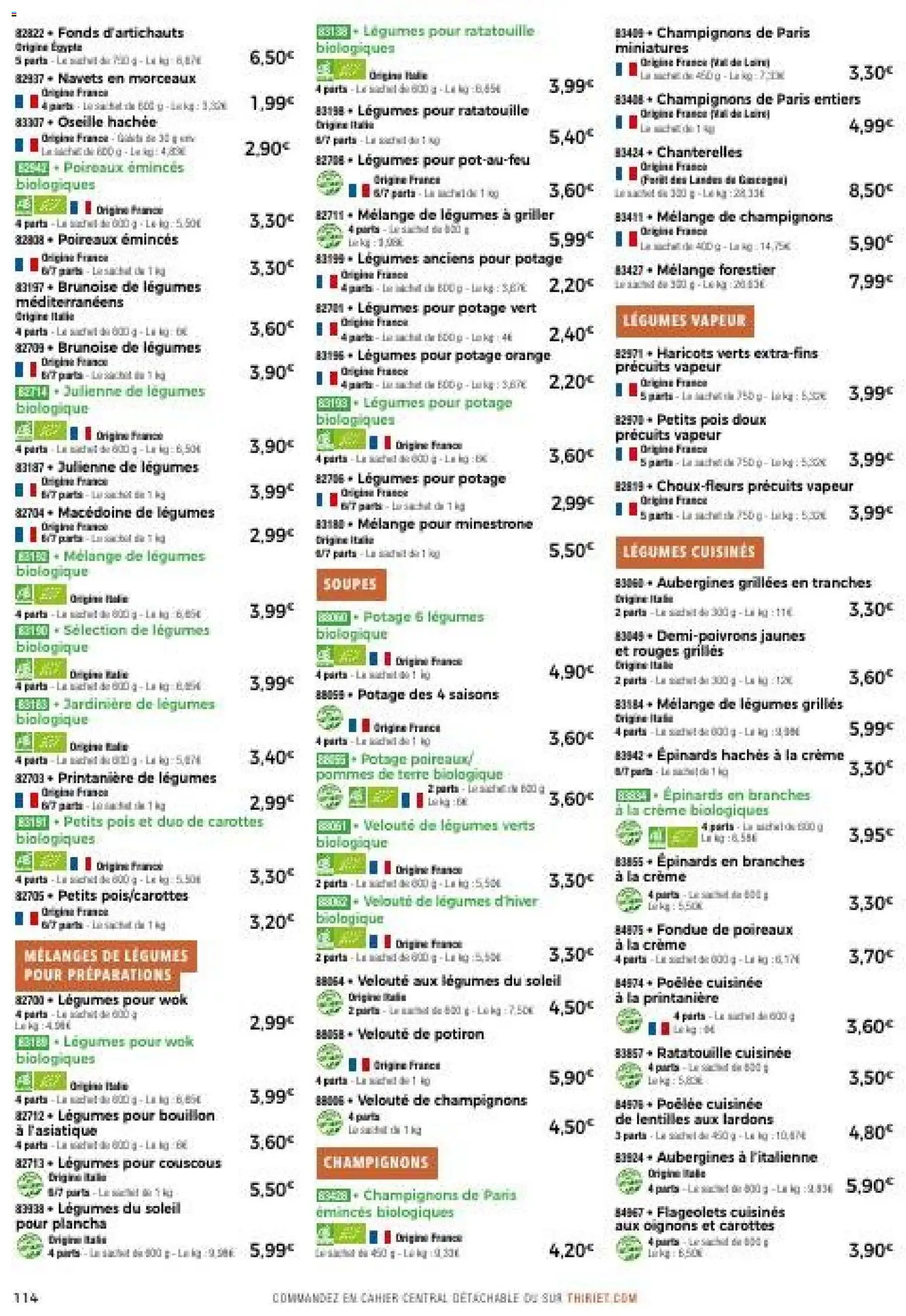 {H1} | Page: 114 | Produits: Orange, Oseille, Haricots verts, Poireaux
