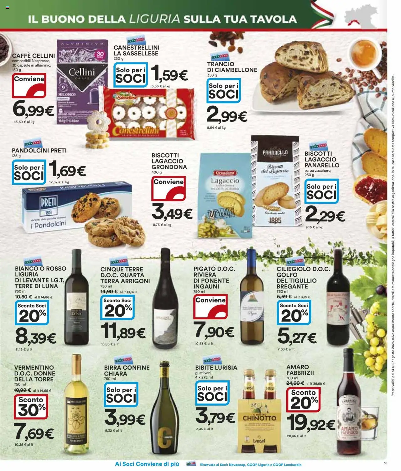 Volantino Ipercoop del 14.08.2025 | Pagina: 15 | Prodotti: Birra, Chinotto, Amaro, Terra