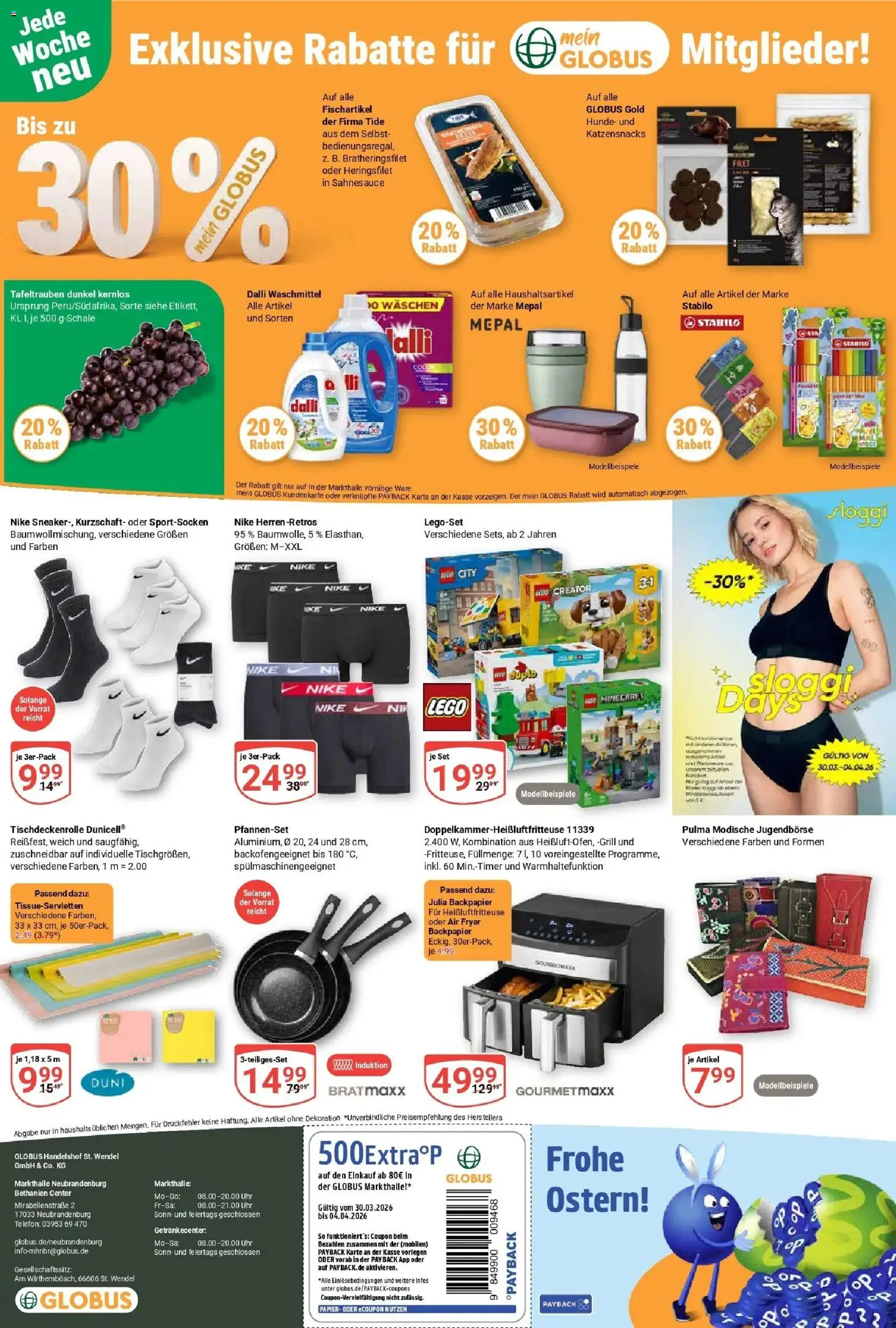 Globus prospekt Neubrandenburg	 – gültig ab 30.03.2026 | Seite: 29 | Produkte: Grill, Waschmittel, Telefon, Uhr