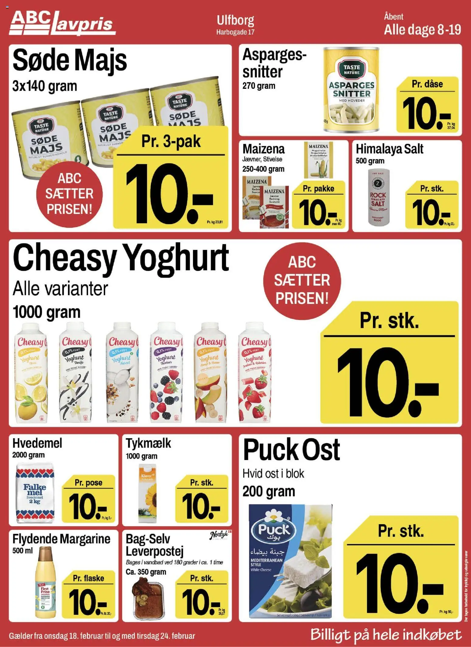 Abc Lavpris tilbudsavis – gyldig fra 18.02.2026 | Side: 2 | Produkter: Hvedemel, Majs, Margarine, Asparges