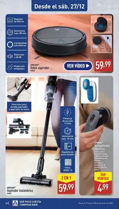 Vista previa Aldi folleto Península válido desde el 22.12.2025 | Página: 22 | Productos: Polvo, Cepillo, Escoba, Aspirador