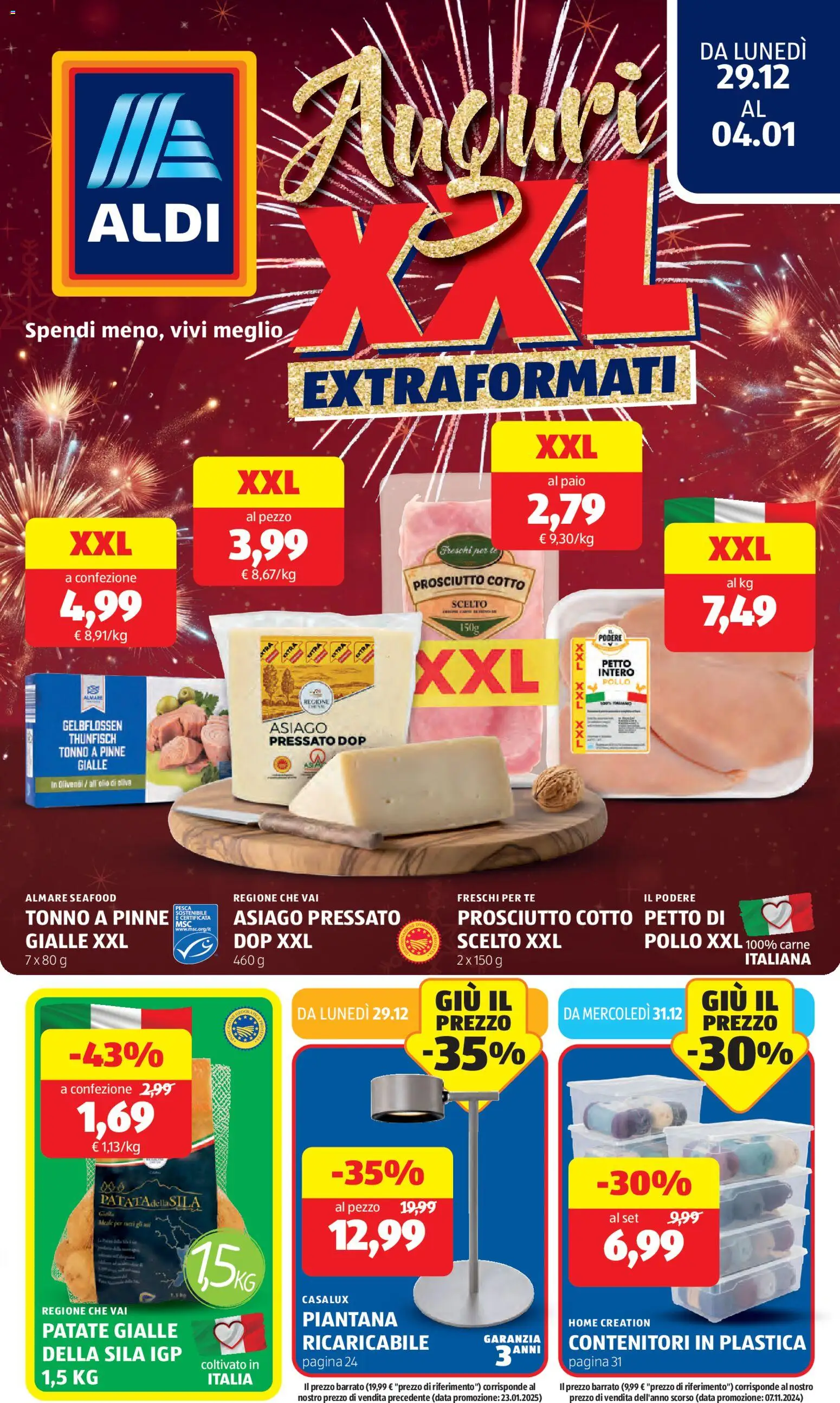 Volantino Aldi del 29.12.2025 | Pagina: 1 | Prodotti: Prosciutto Cotto, Pollo, Prosciutto, Data