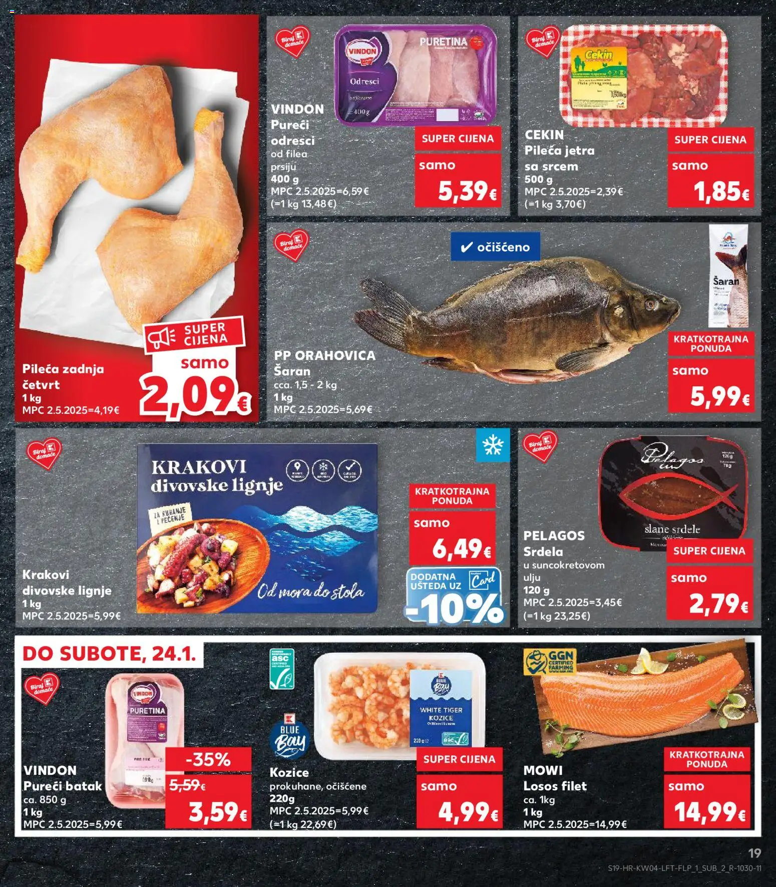 Kaufland katalog | vrijedi od 21.01.2026 | Stranica: 19 | Proizvodi: Srdela, Lignje, Losos, Kozice