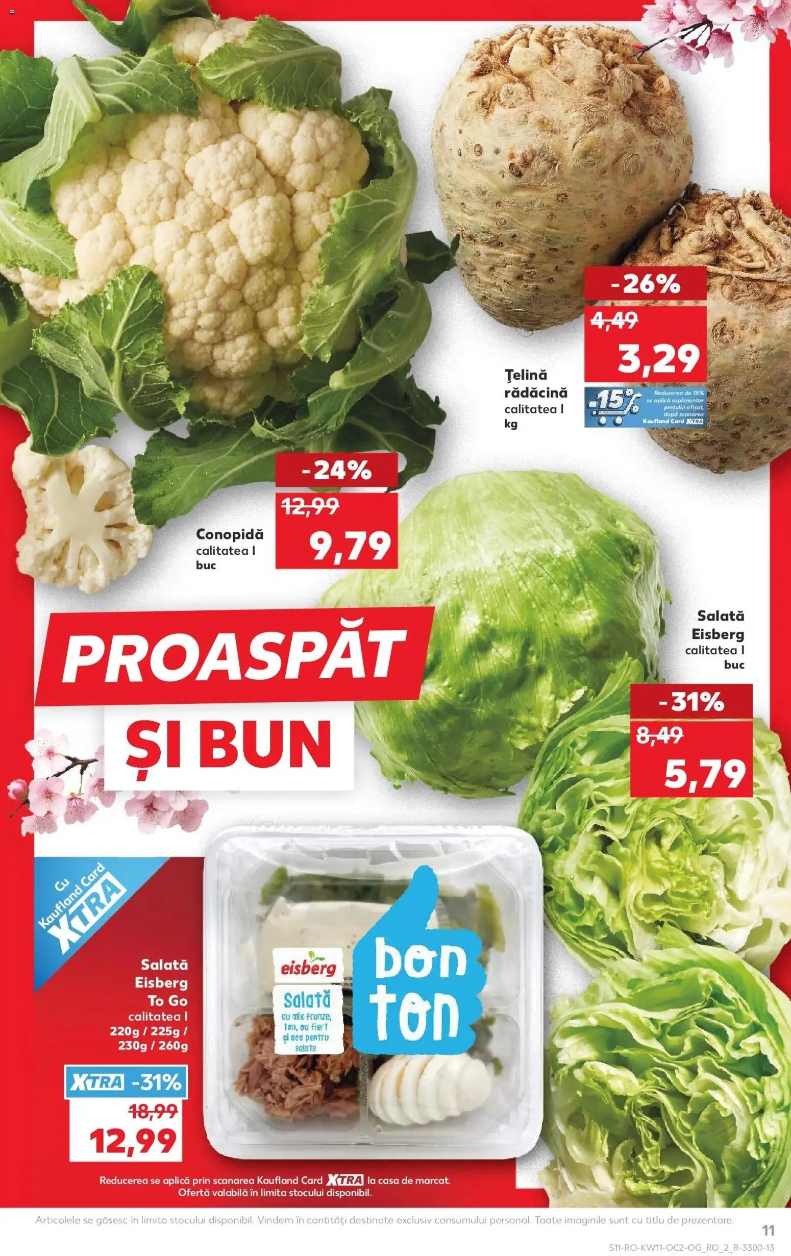 Noul catalog Kaufland – valabil de la 11.03.2026 | Pagină: 11 | Produse: Conopidă, Țelină, Salată