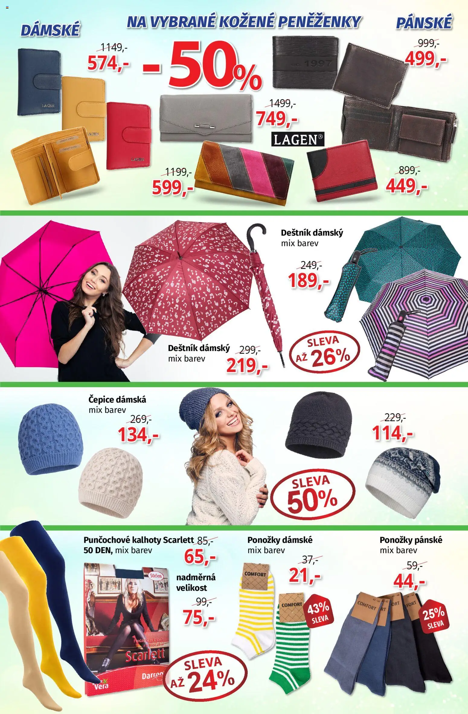 Prior - Akční Nabídka Obuvi od 10.03.2026 | Strana: 3 | Produkty: Kalhoty, Ponožky, Čepice, Deštník