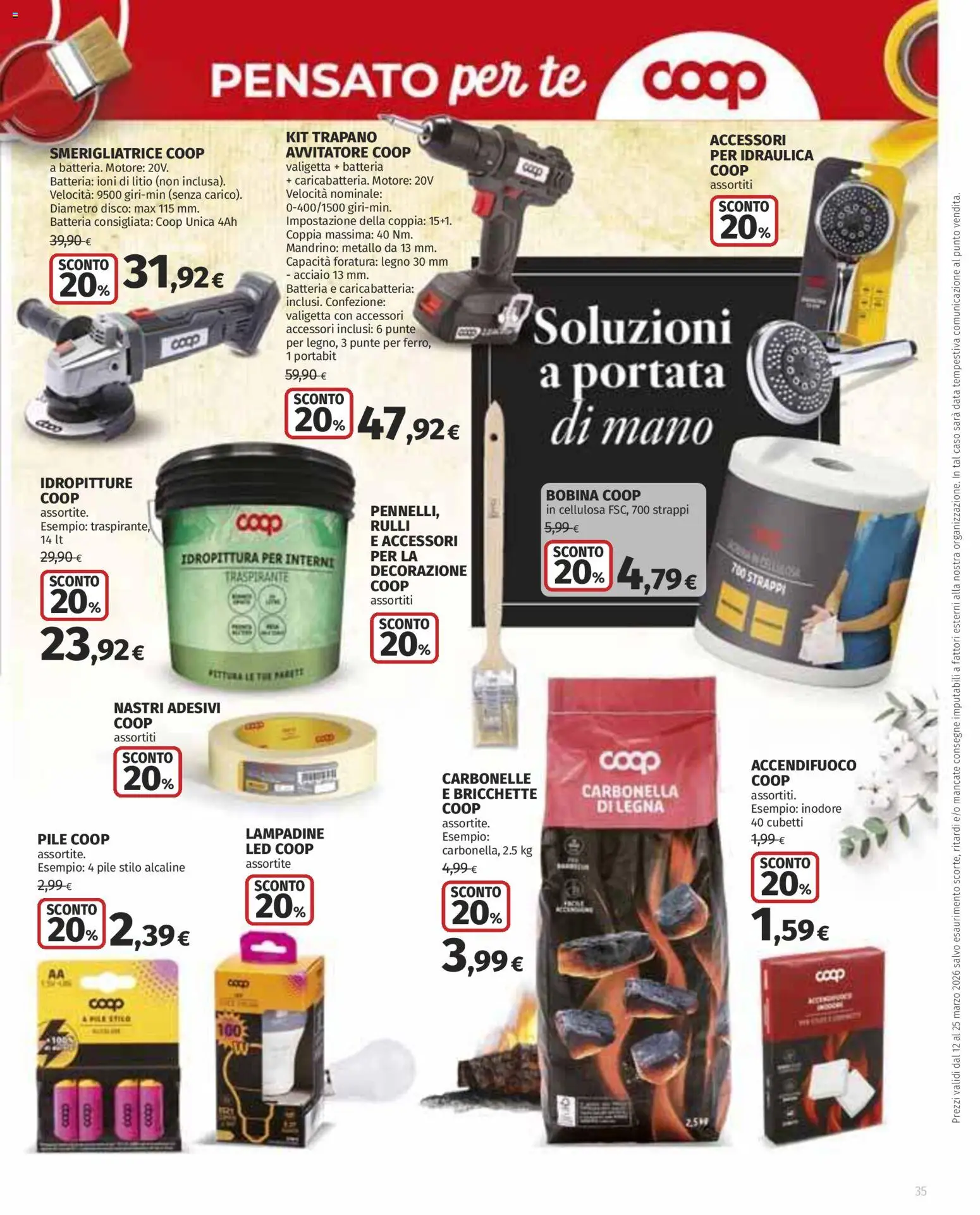 Volantino Ipercoop del 12.03.2026 | Pagina: 35 | Prodotti: Pile, Pittura, Valigetta, Batteria
