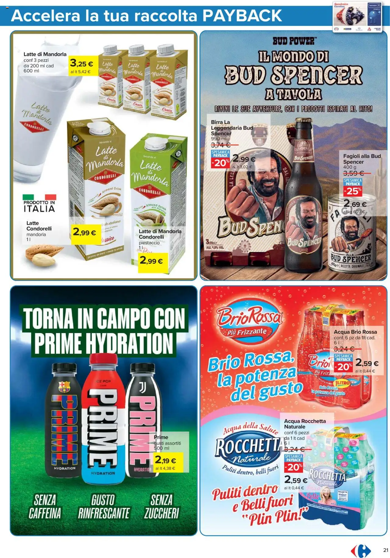 Volantino Carrefour del 15.09.2025 | Pagina: 21 | Prodotti: Birra, Fagioli, Acqua, Latte