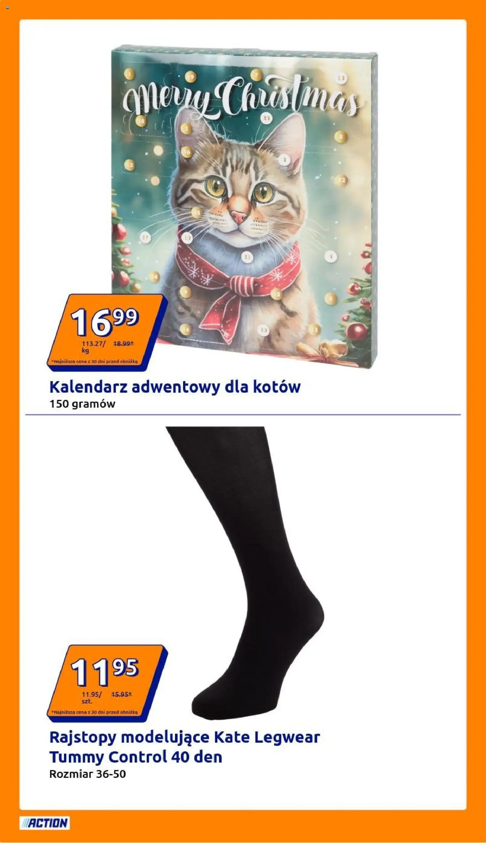 Action Gazetka od 29.10.2025 | Strona: 2 | Produkty: Rajstopy, Kalendarz adwentowy, Kalendarz