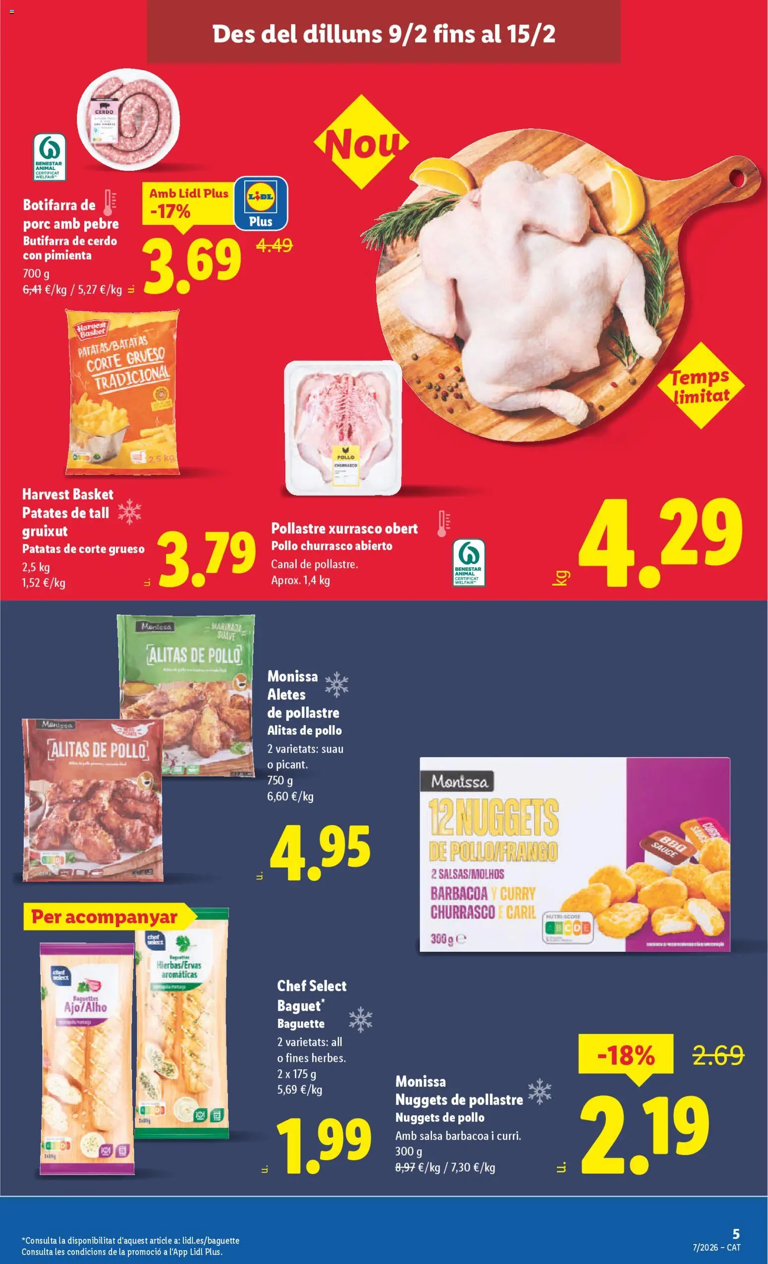 Lidl folleto │ válido desde el 09.02.2026 | Página: 5 | Productos: Cerdo, Barbacoa, Nuggets