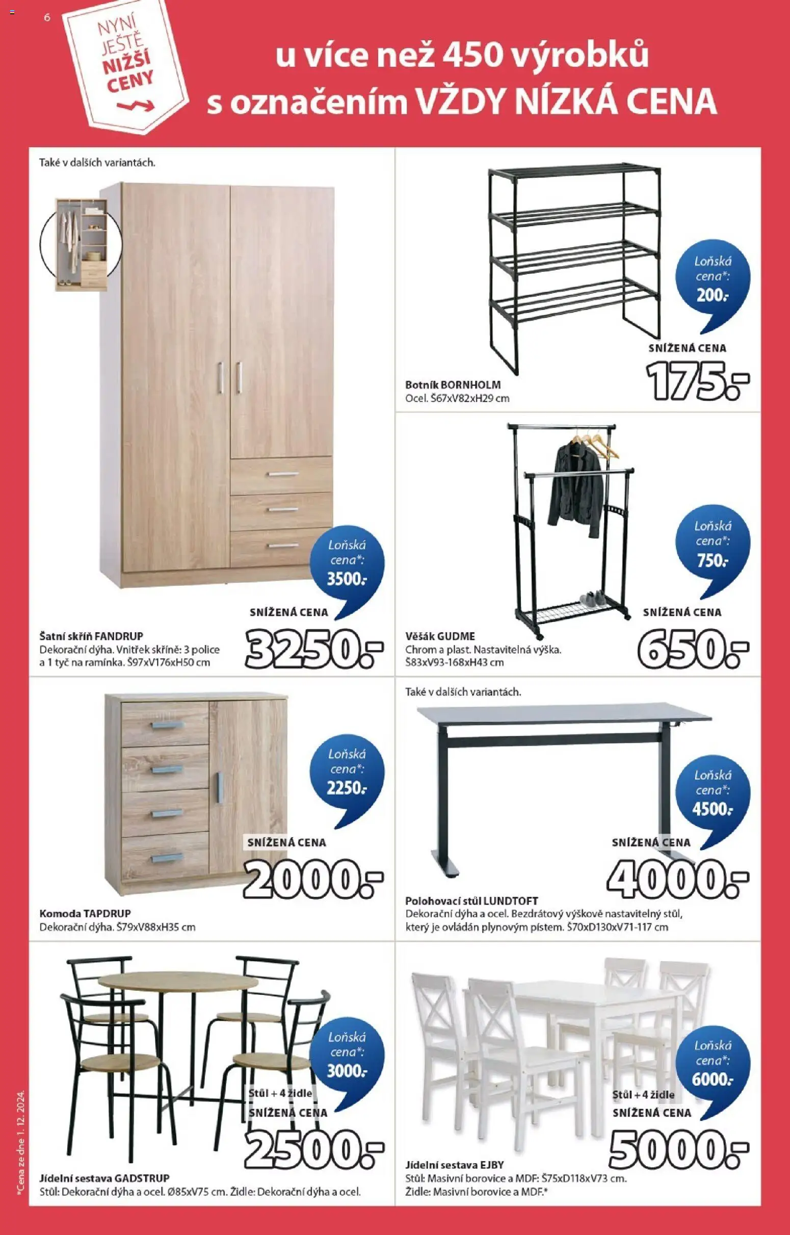 JYSK leták od 25.12.2025 | Strana: 6 | Produkty: Komoda, Stůl, Židle, Botník