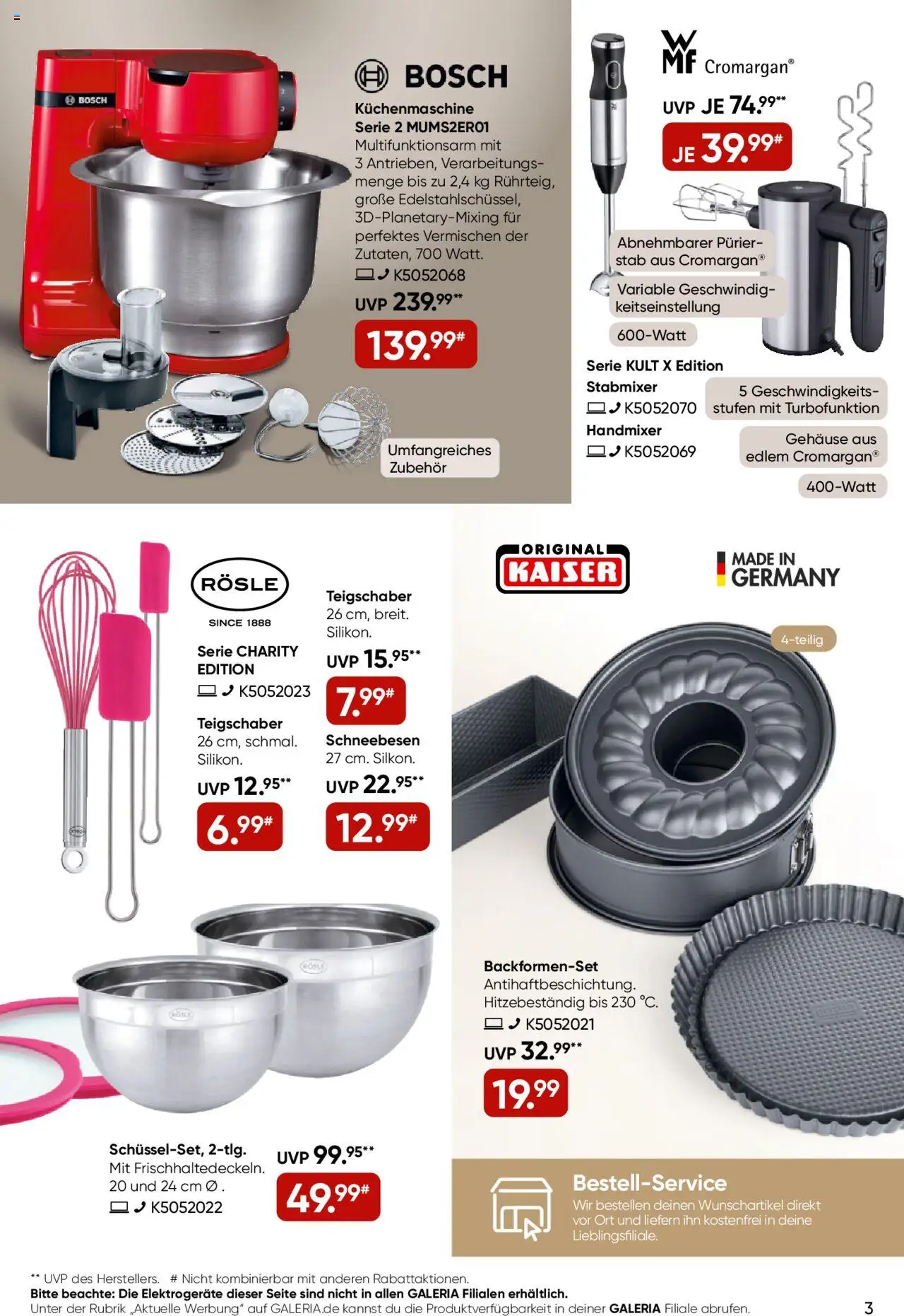 Galeria Karstadt Kaufhof Prospekt 	 – gültig ab 24.09.2025 | Seite: 3 | Produkte: Bosch, Handmixer, Stabmixer