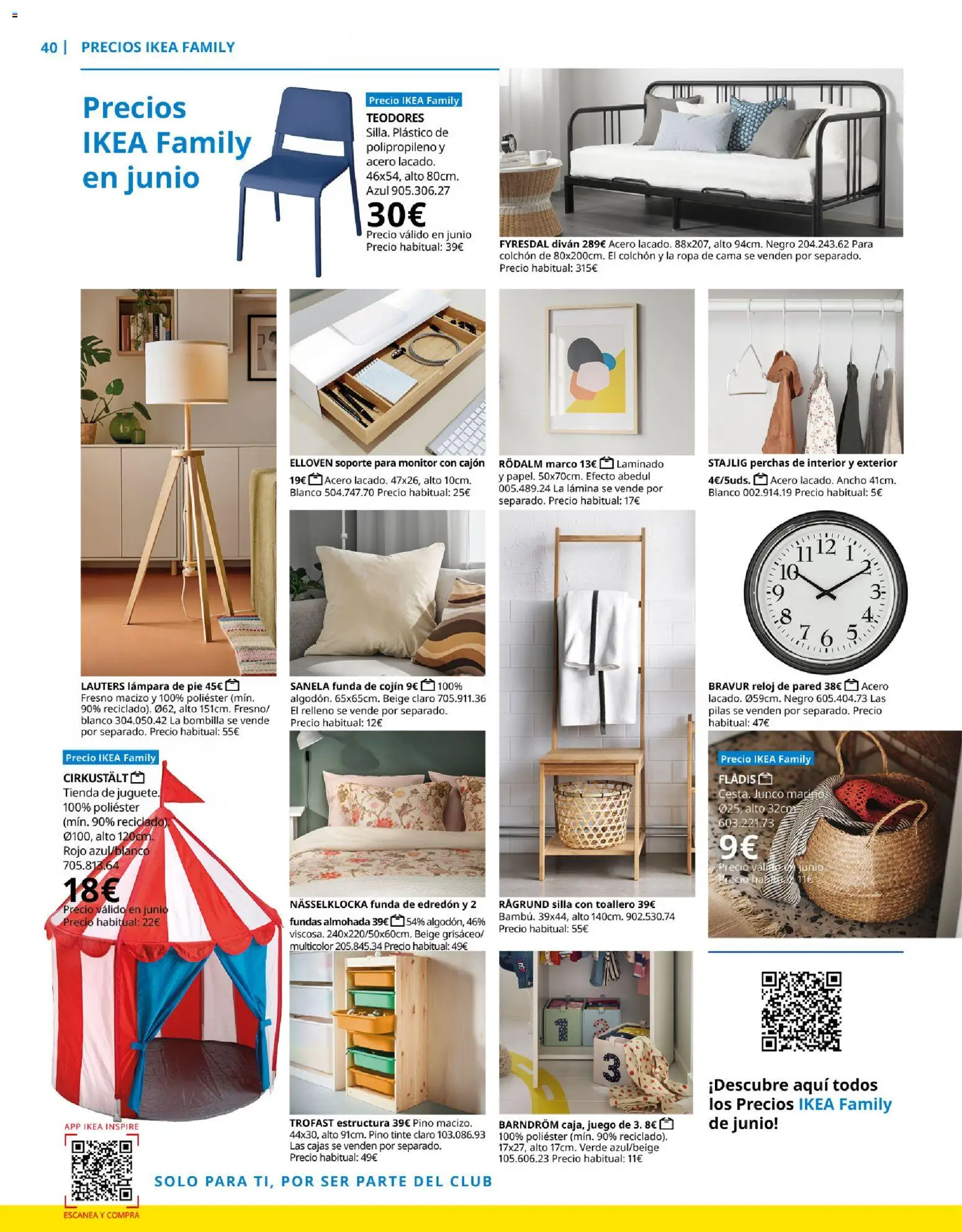 Catálogo IKEA Family │ válido desde el 01.04.2026 | Página: 40 | Productos: Edredón, Tinte, Ropa, Bombilla