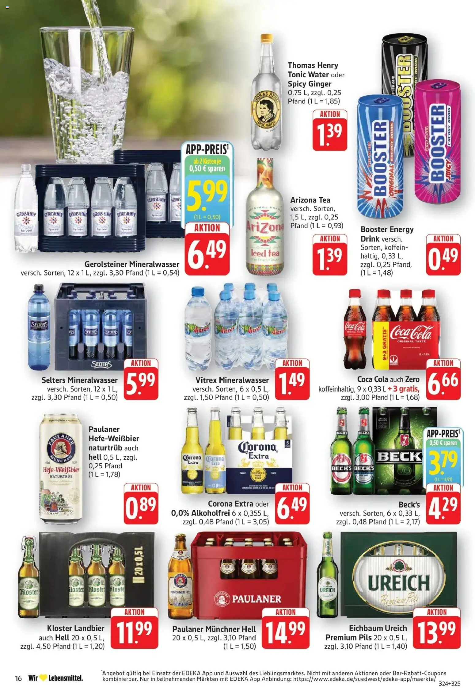 E center Prospekt Walldorf	 – gültig ab 05.04.2026 | Seite: 16 | Produkte: Coca cola, Pils, Mineralwasser, Paulaner