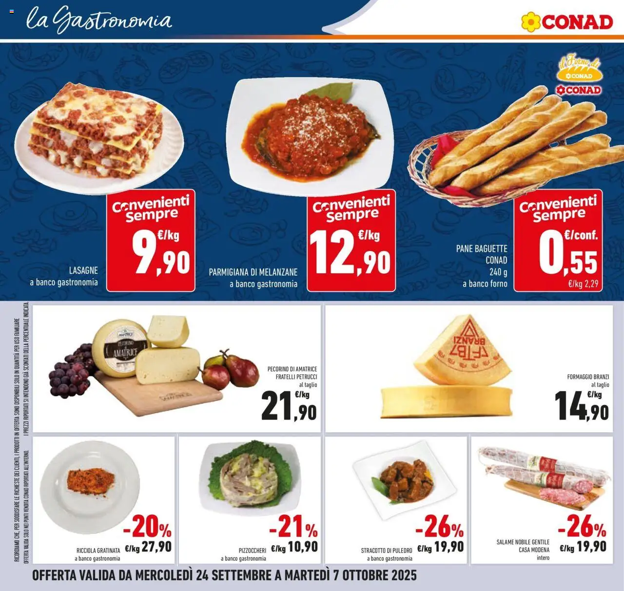 Volantino Conad del 23.09.2025 | Pagina: 18 | Prodotti: Pane, Formaggio, Melanzane, Forno