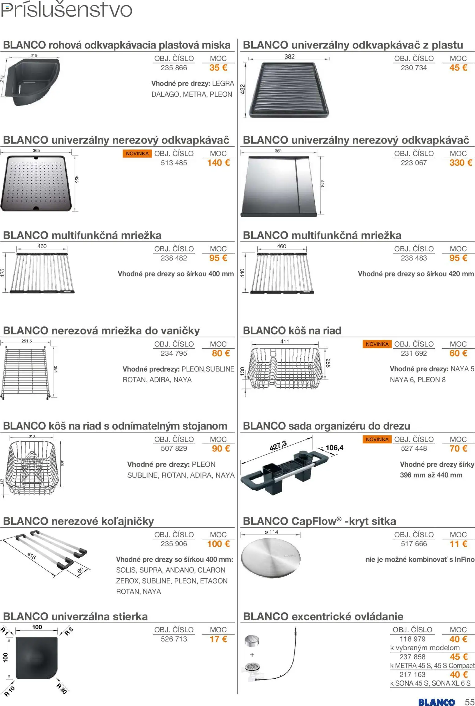 Nové Blanco akcie – leták je platný od 01.02.2026 | Strana: 55 | Produkty: Drezy, Kôš