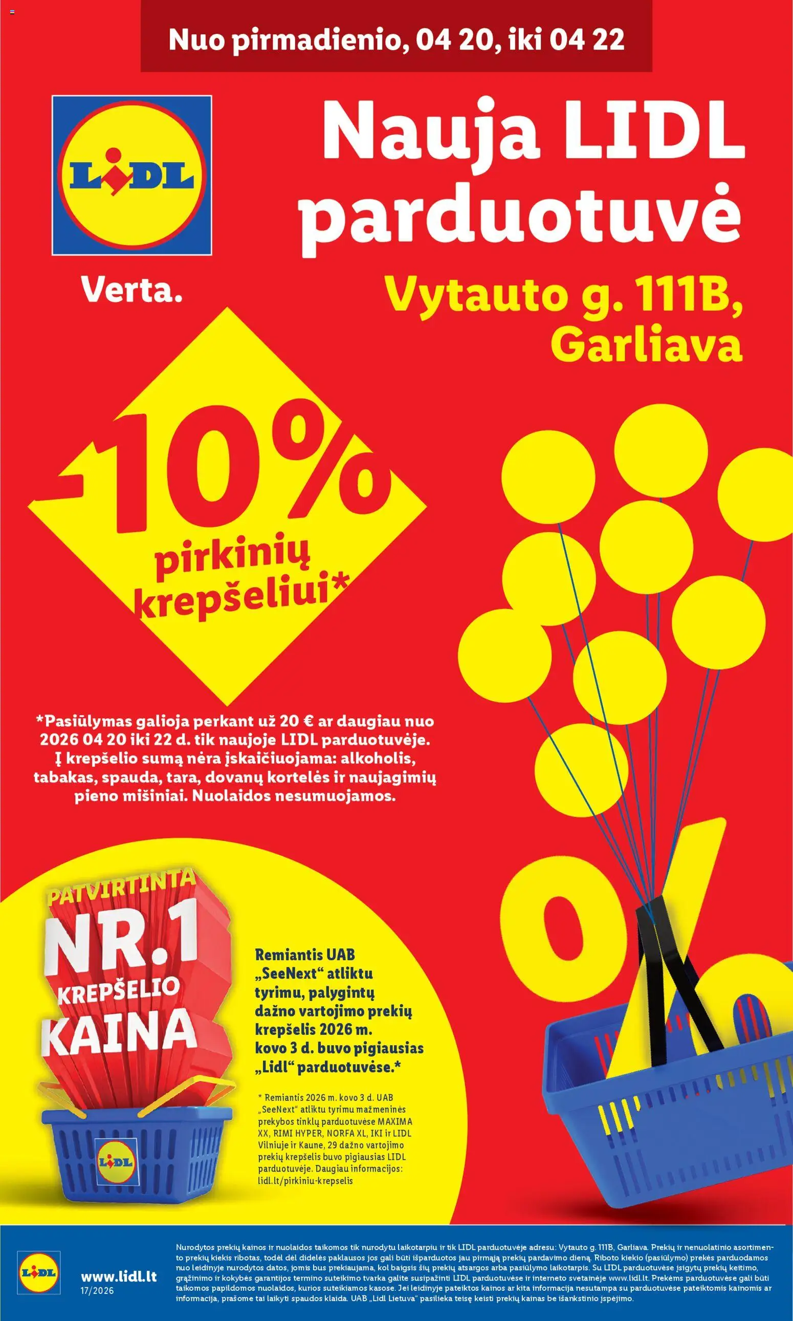 LIDL akcijos nuo 20.04.2026 | Puslapis: 1 | Prekių: Krepšelis