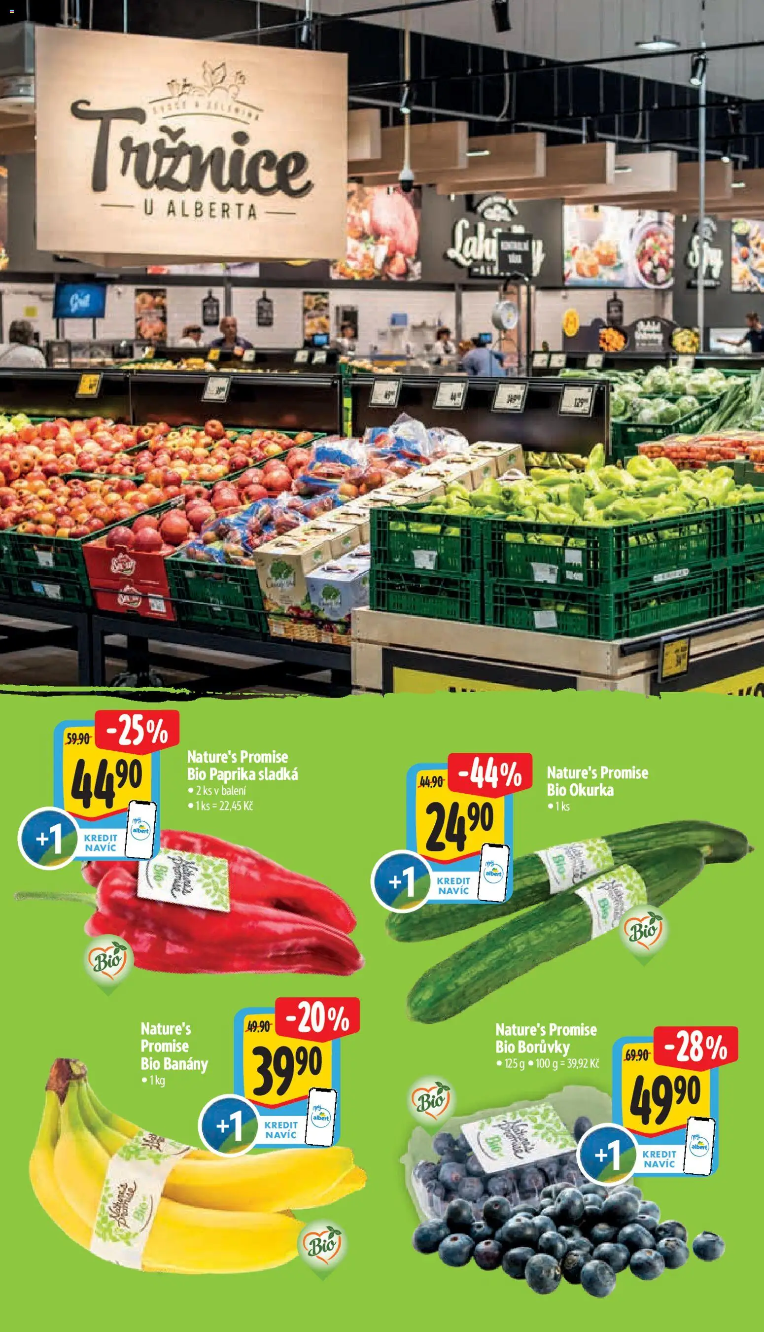 Albert leták - Supermarket - Brno od 18.03.2026 | Strana: 8 | Produkty: Banány, Borůvky, Paprika, Okurka