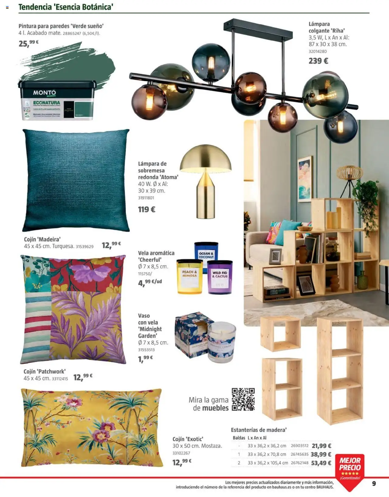 Bauhaus - Decoracion │ válido desde el 16.10.2025 | Página: 9 | Productos: Muebles, Vela, Cojín, Lámpara