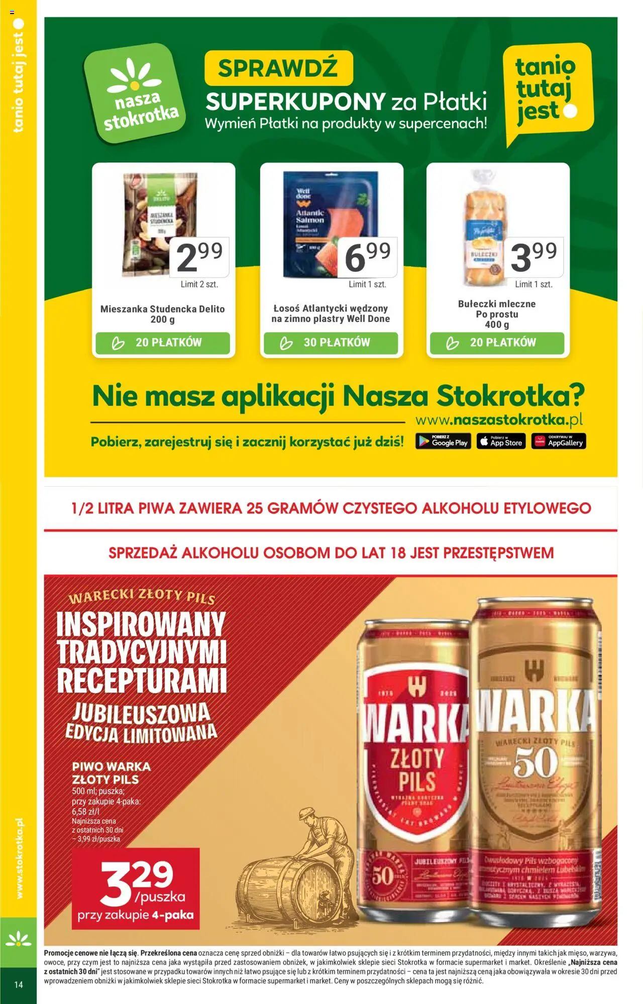 Stokrotka Gazetka - Market od 21.08.2025 | Strona: 26 | Produkty: Łosoś atlantycki, Łosoś, Warka, Płatki