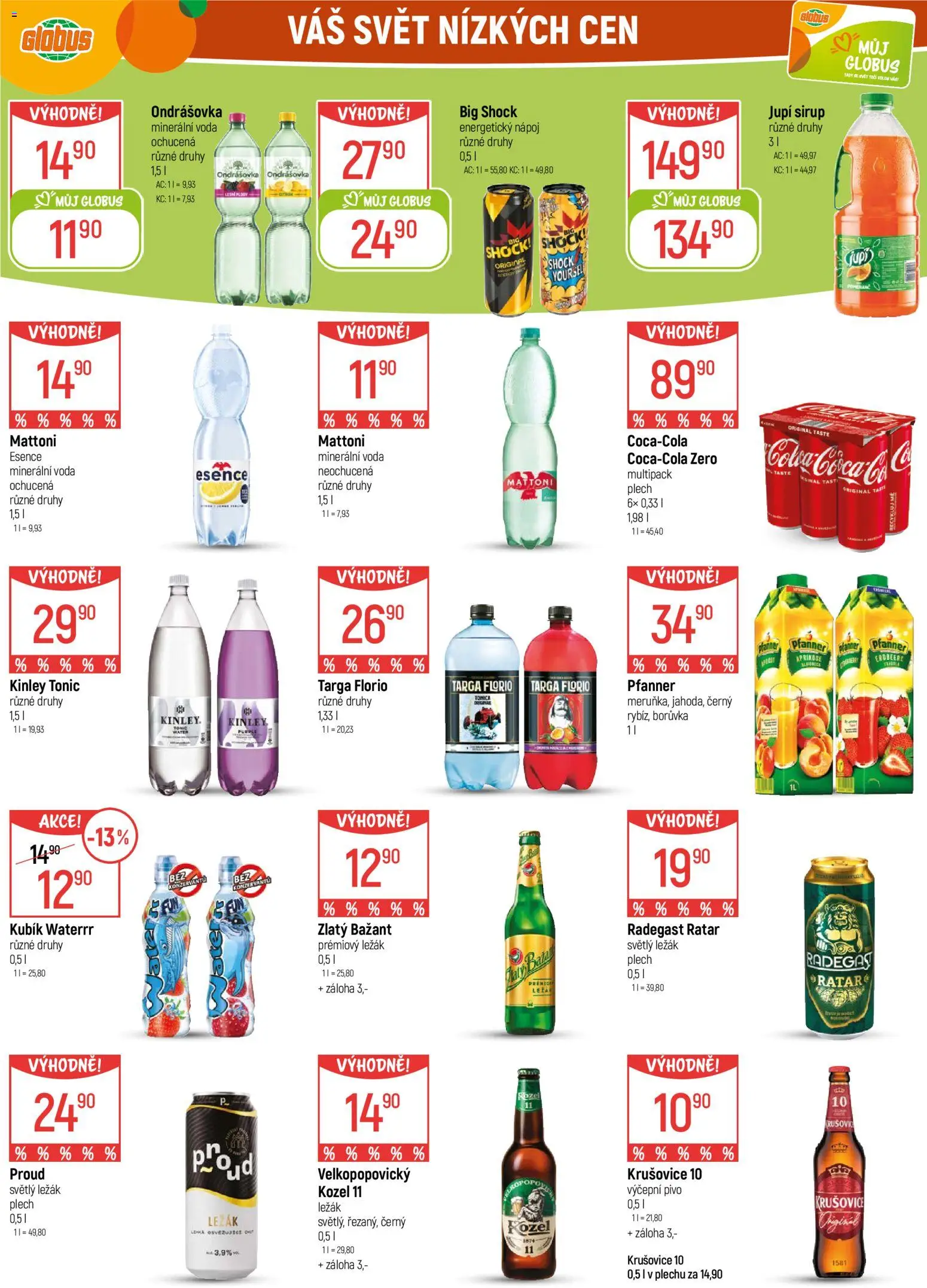 Globus leták - Praha Černý Most od 05.11.2025 | Strana: 31 | Produkty: Voda, Tonic, Kozel 11, Kinley Tonic