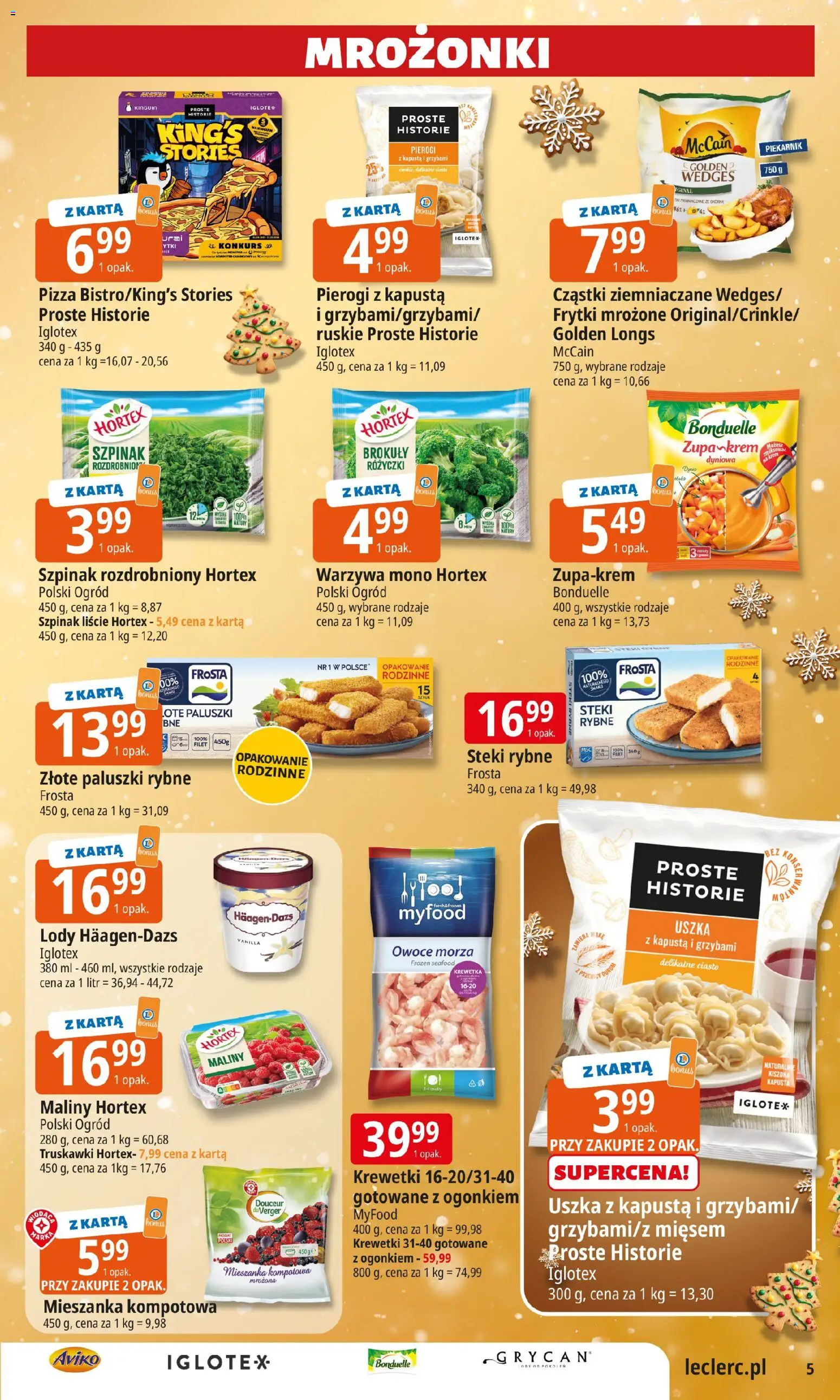 E.Leclerc Gazetka - Elbląg od 09.12.2025 | Strona: 5 | Produkty: Kapusta, Paluszki rybne, Paluszki, Pizza