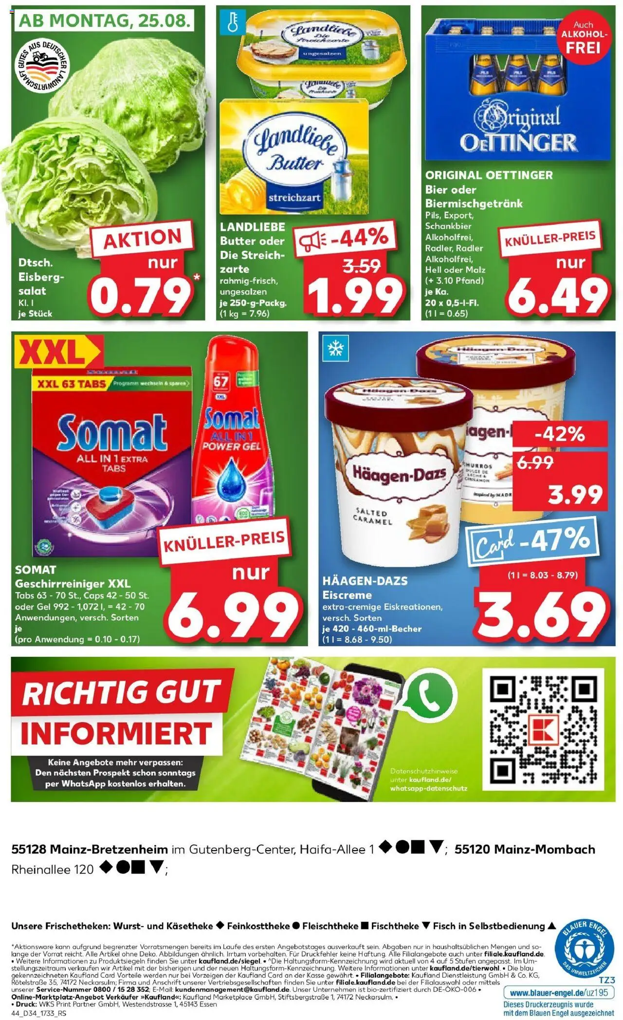 Kaufland prospekt Mainz	 - gültig ab dem 21.08.2025 | Seite: 44 | Produkte: Butter, Oettinger, Radler, Salat