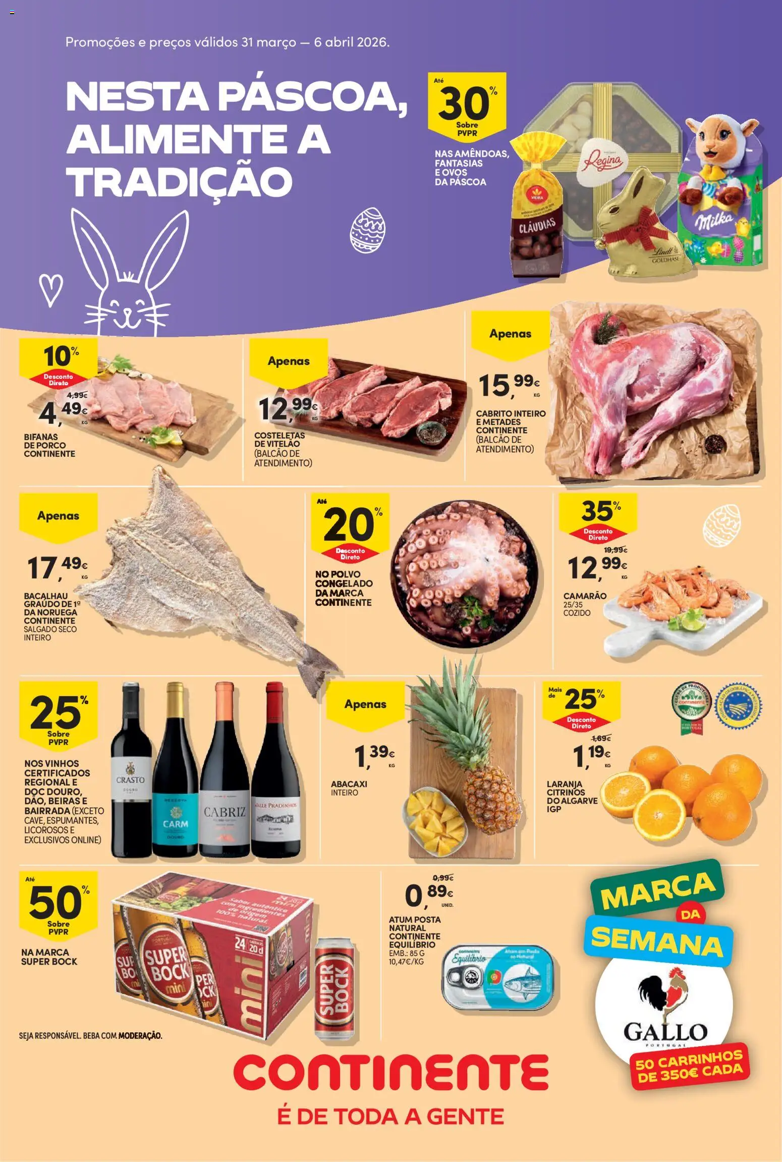 Continente folheto │ válido de 31.03.2026 | Página: 1 | Produtos: Atum, Bacalhau, Polvo, Camarão