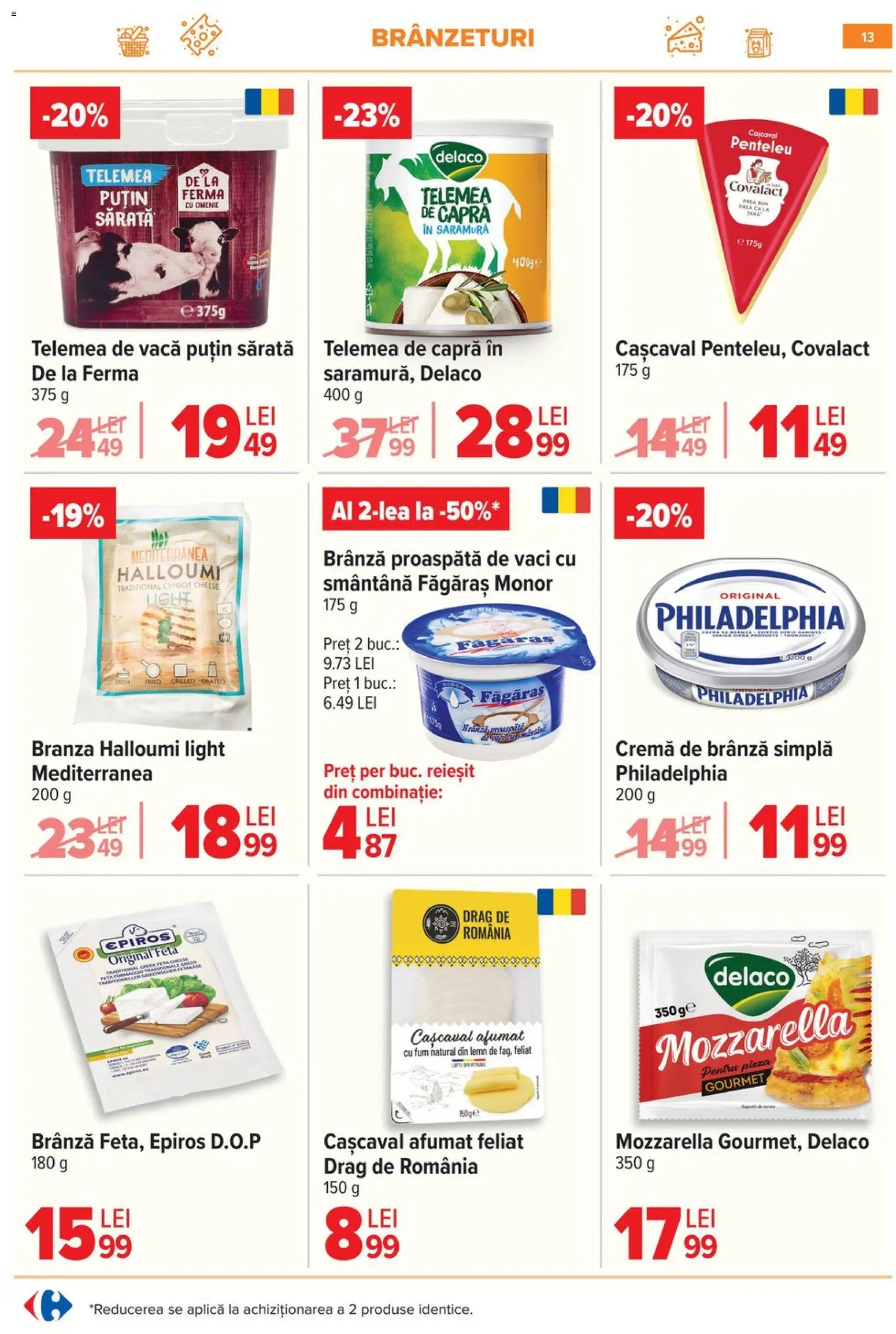 Noul catalog Carrefour – valabil de la 08.01.2026 | Pagină: 13 | Produse: Light Kedi Konservesi, Mozzarella, Brânză, Cremă de brânză