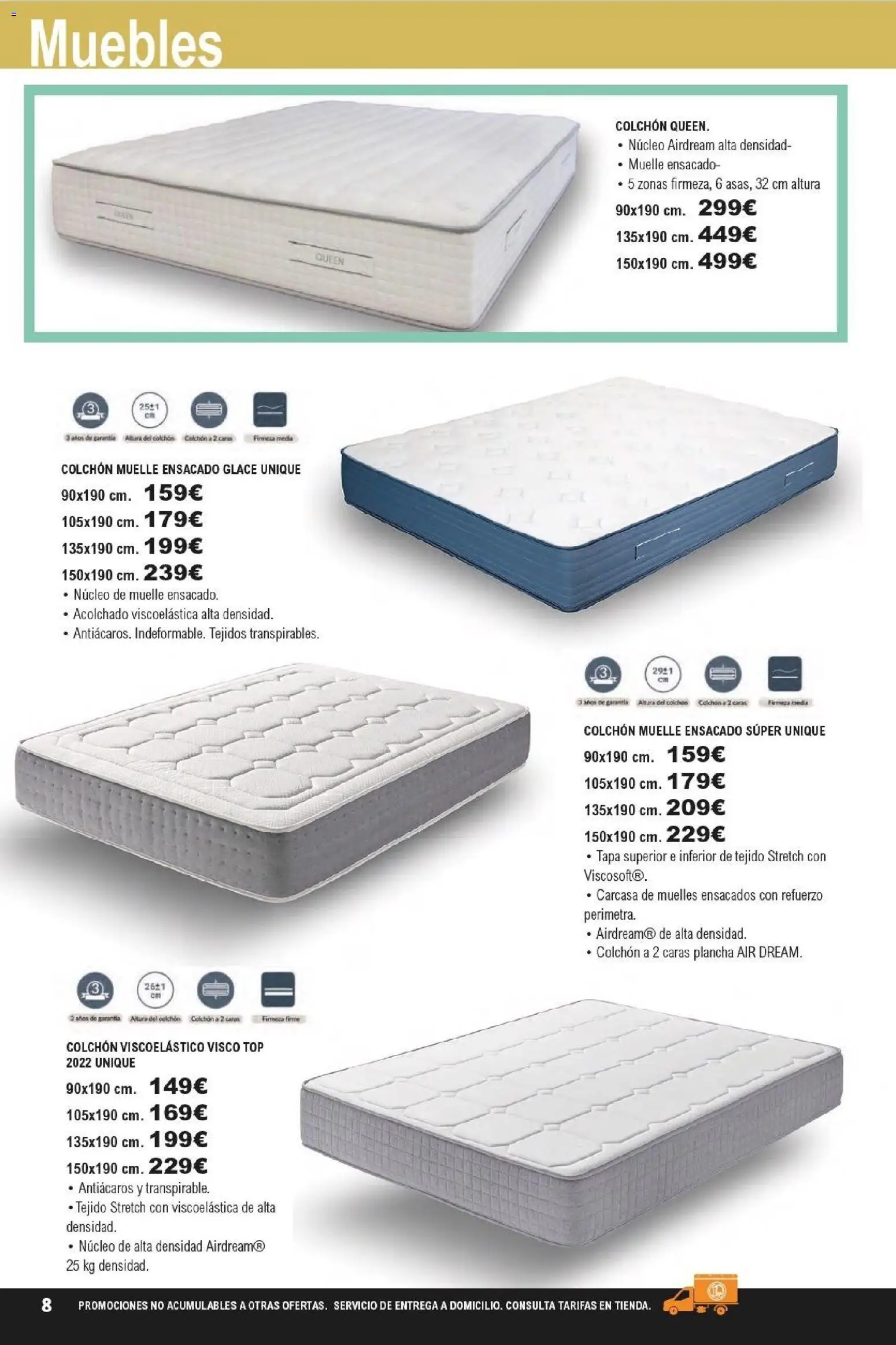 E.Leclerc folleto │ válido desde el 21.01.2026 | Página: 8 | Productos: Colchon, Muebles, Plancha
