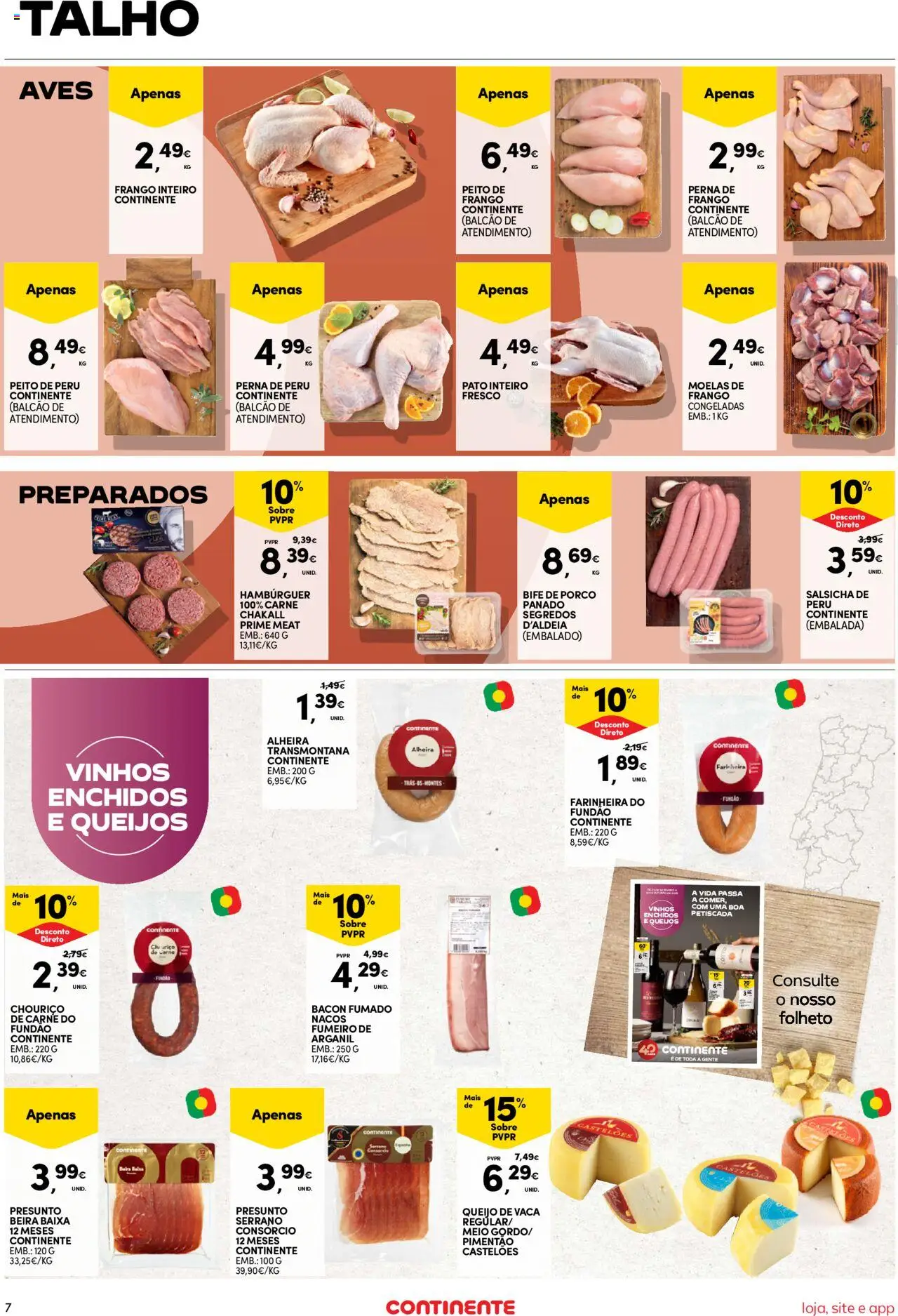 Continente Semanal Continente Bom Dia │ válido de 07.10.2025 | Página: 7 | Produtos: Frango, Pimentão, Chouriço, Alheira
