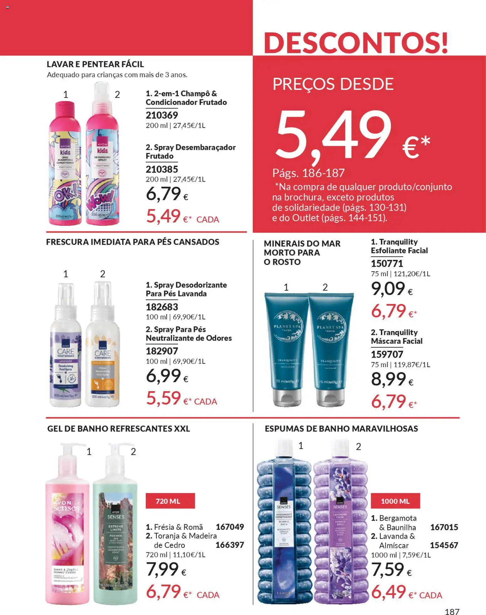 Catálogo Avon Campanha 1 │ válido de 01.01.2026 | Página: 187 | Produtos: Shampoo, Máscara facial, Desodorizante, Banho