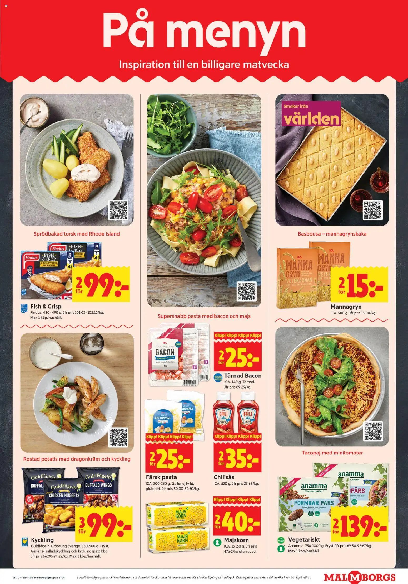 ICA Kvantum reklamblad aktuell från 09.03.2026 | Sida: 5 | Produkter: Galler, Potatis, Pasta, Majs