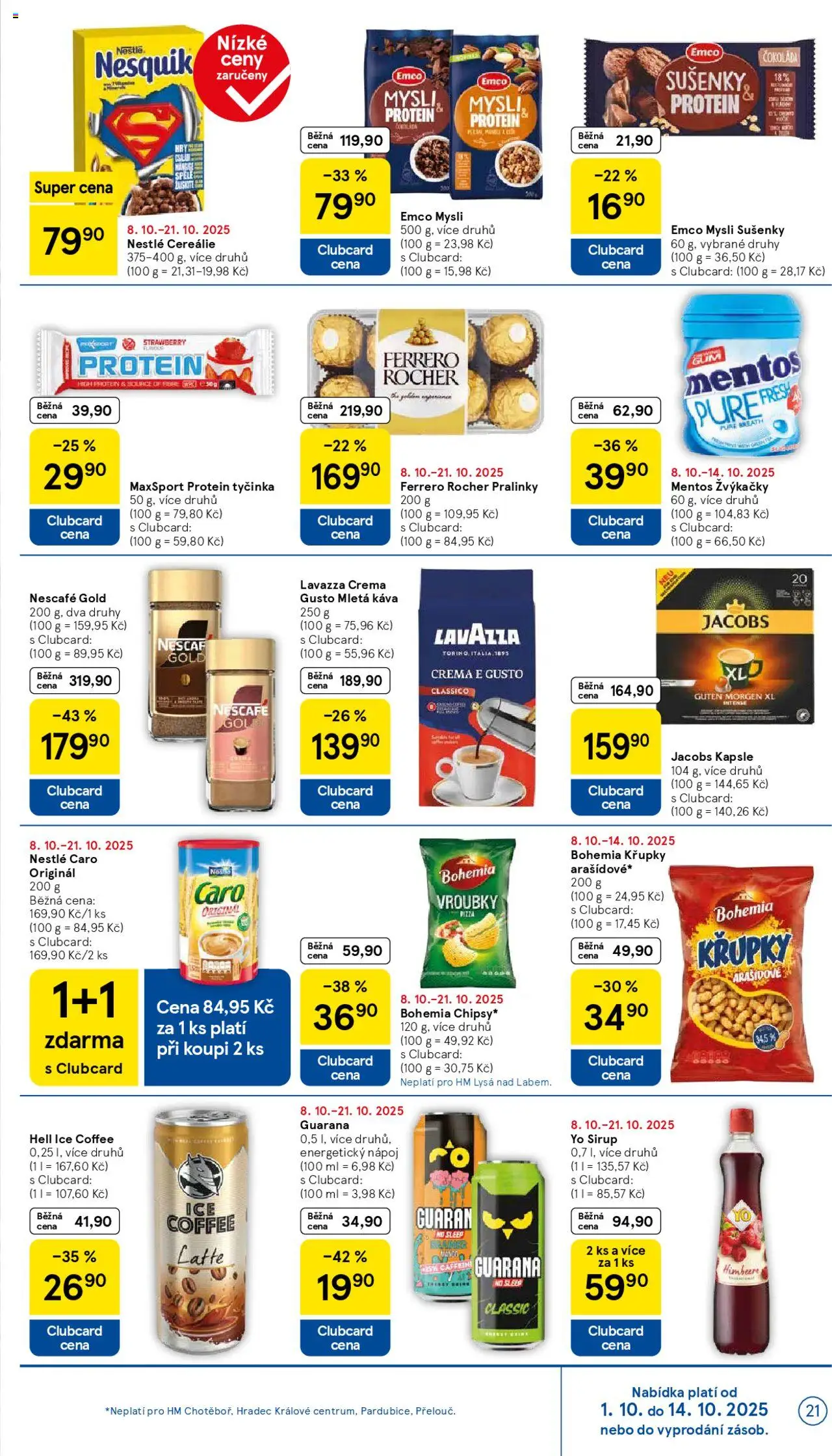 Tesco leták - Hypermarket od 08.10.2025 | Strana: 21 | Produkty: Crema, Křupky, Protein, Energy drink