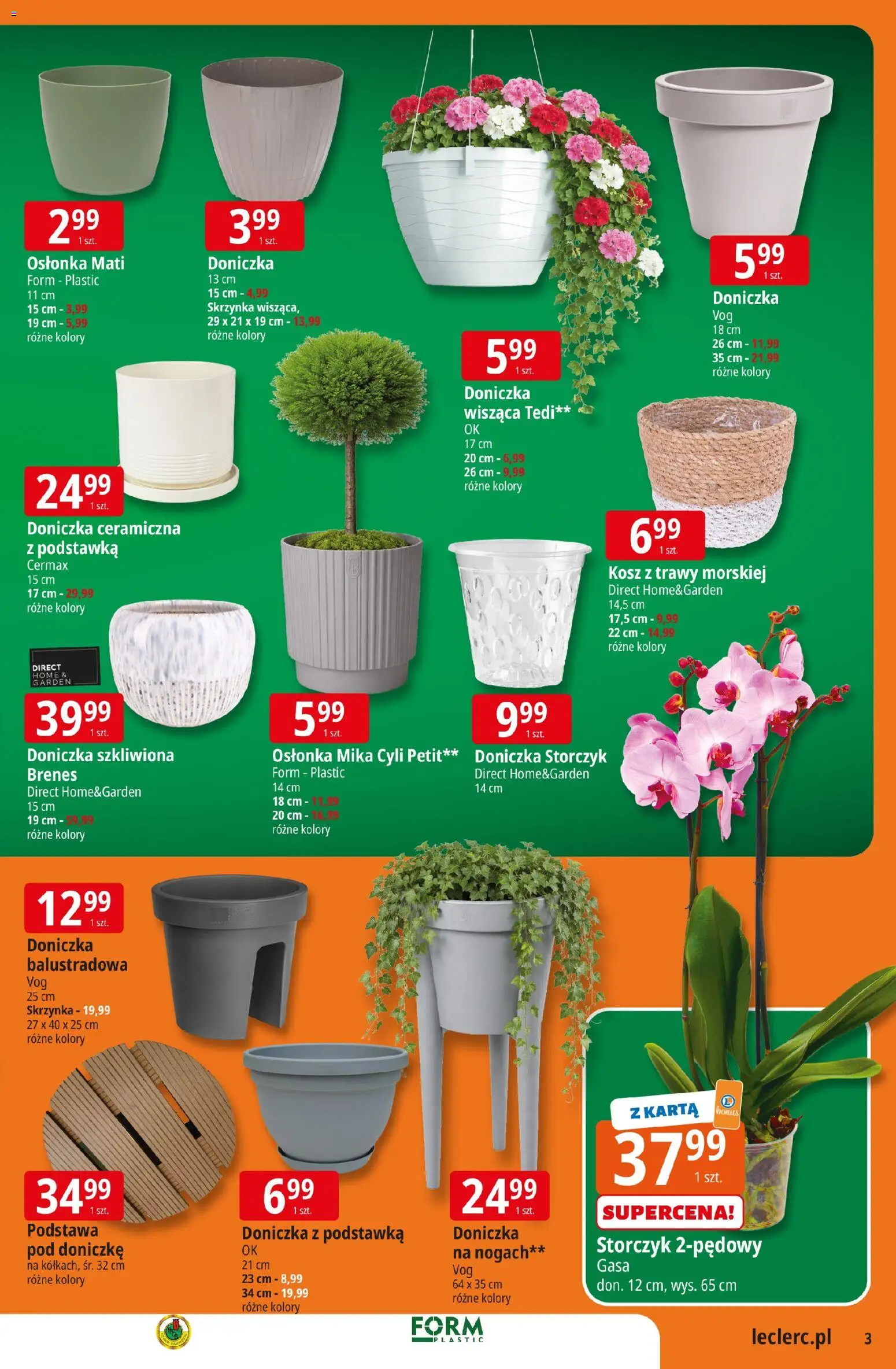 E.Leclerc gazetka - Kłodzko od 10.03.2026 | Strona: 3 | Produkty: Karta, Kosz, Doniczka, Storczyk