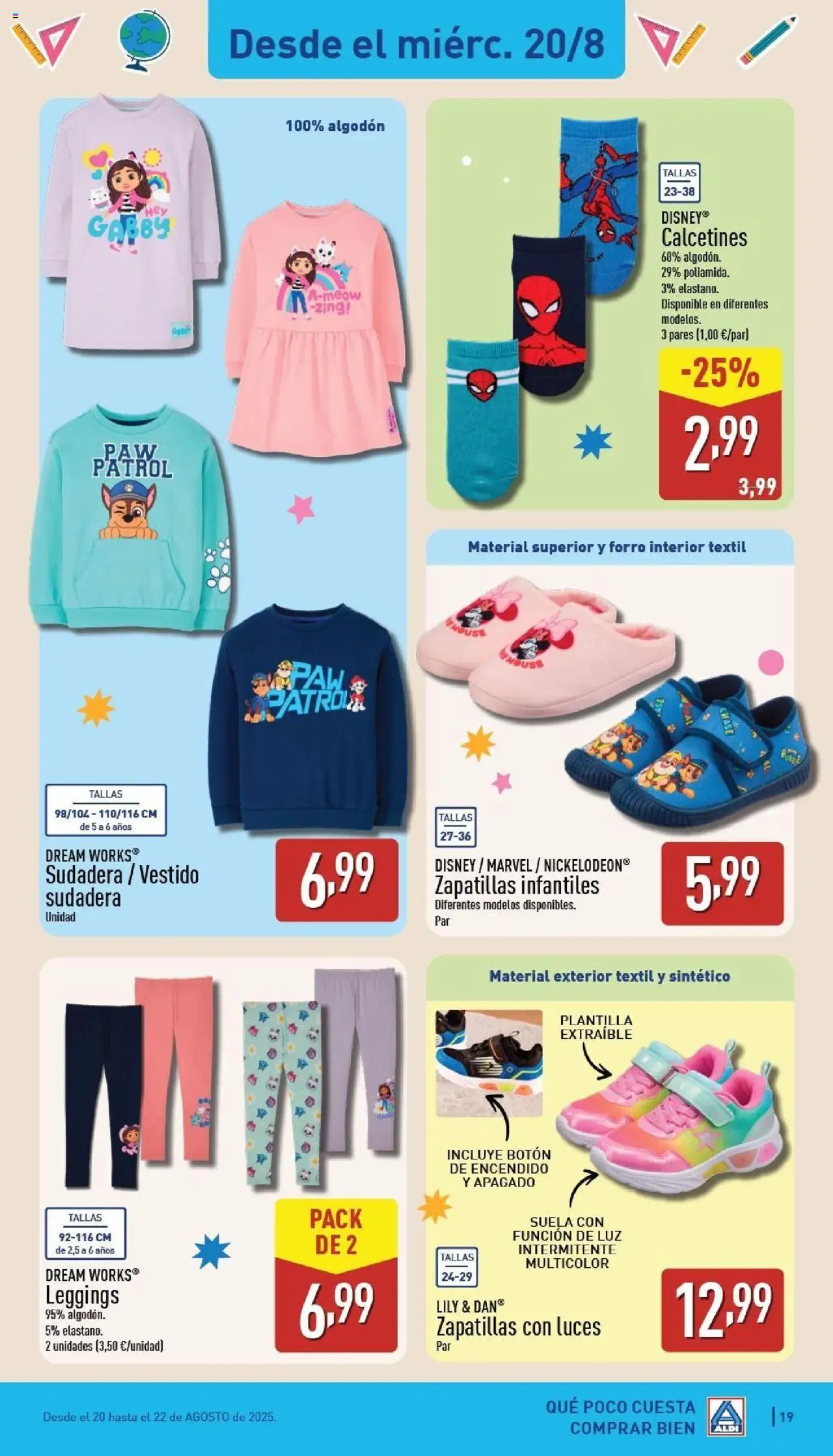 Aldi folleto Canarias │ válido desde el 18.08.2025 | Página: 19 | Productos: Sudadera, Zapatillas