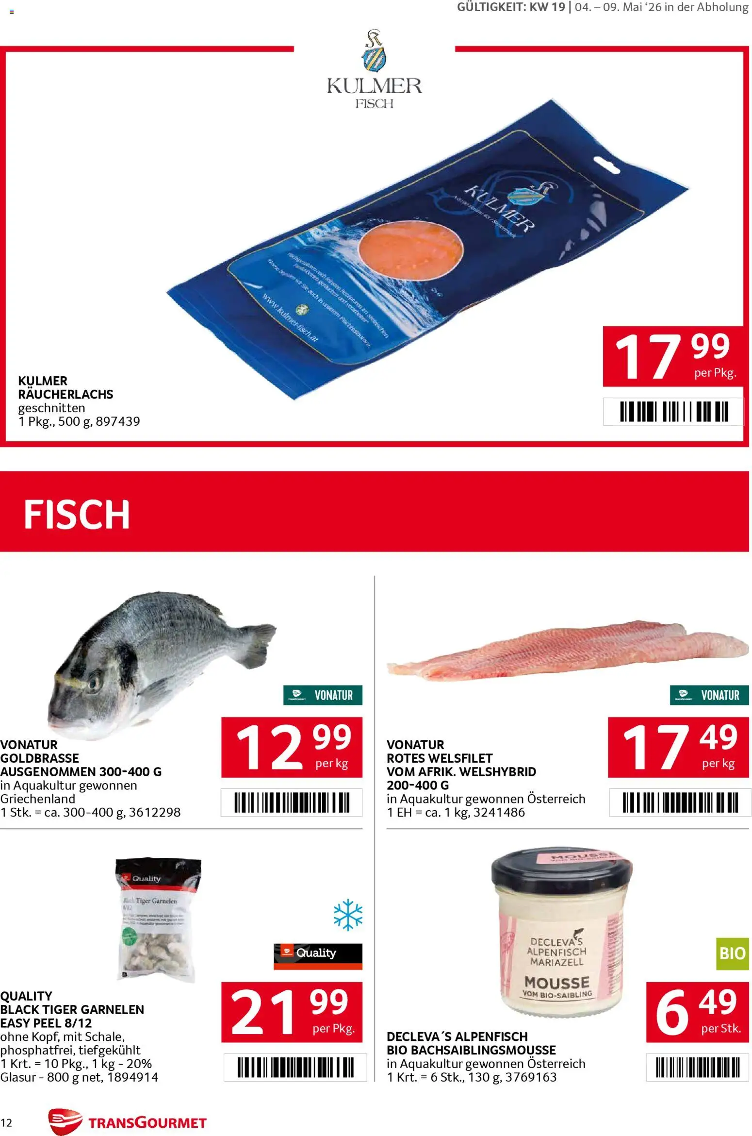 Transgourmet Flugblatt gültig ab 04.05.2026 | Seite: 12 | Produkte: Fisch