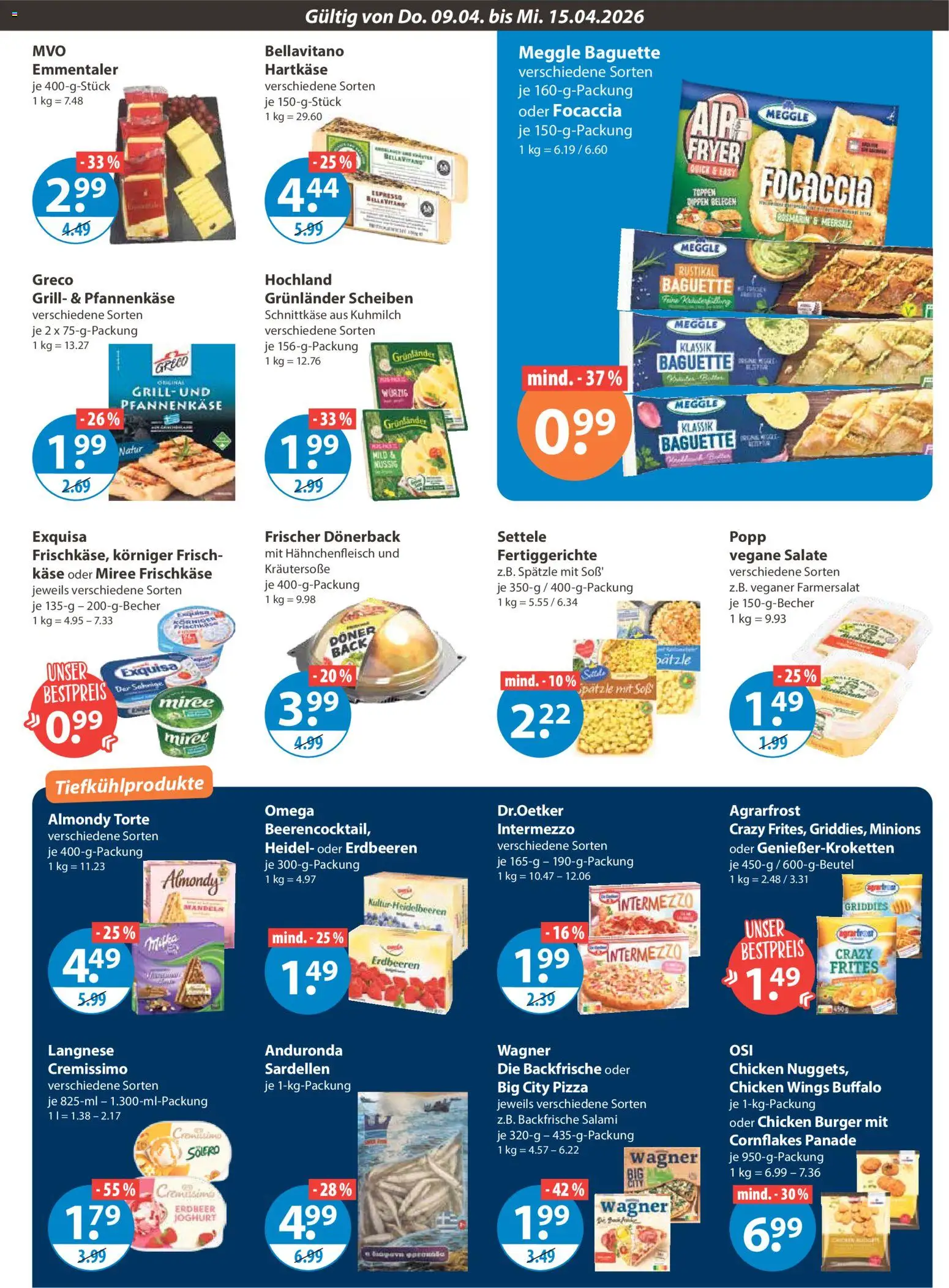 V-Markt Angebote – gültig ab 09.04.2026 | Seite: 7 | Produkte: Käse, Burger, Exquisa, Erdbeeren